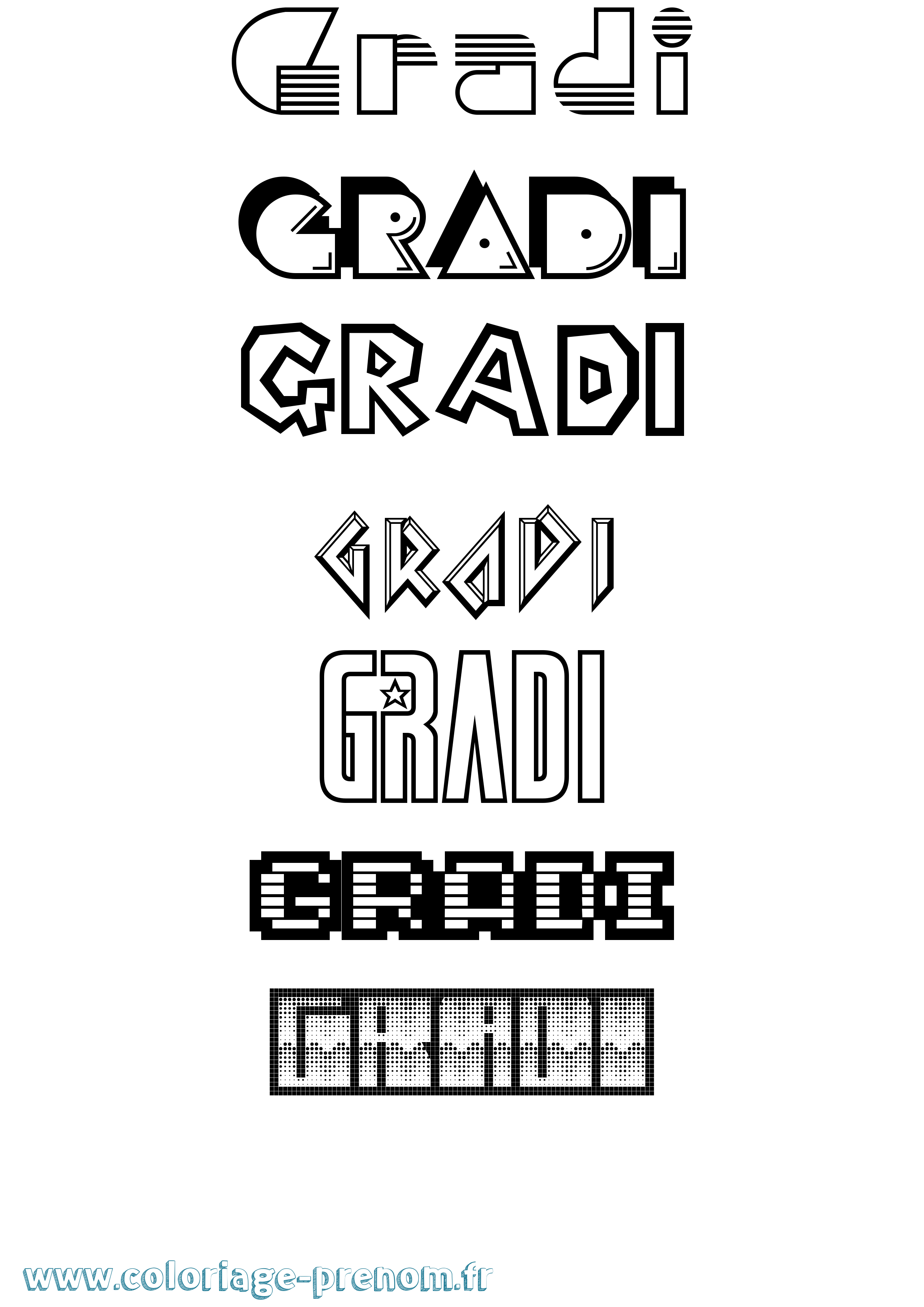 Coloriage Gradi Jeux Vidéos Coloriage prénom Gradi Jeux Vidéos