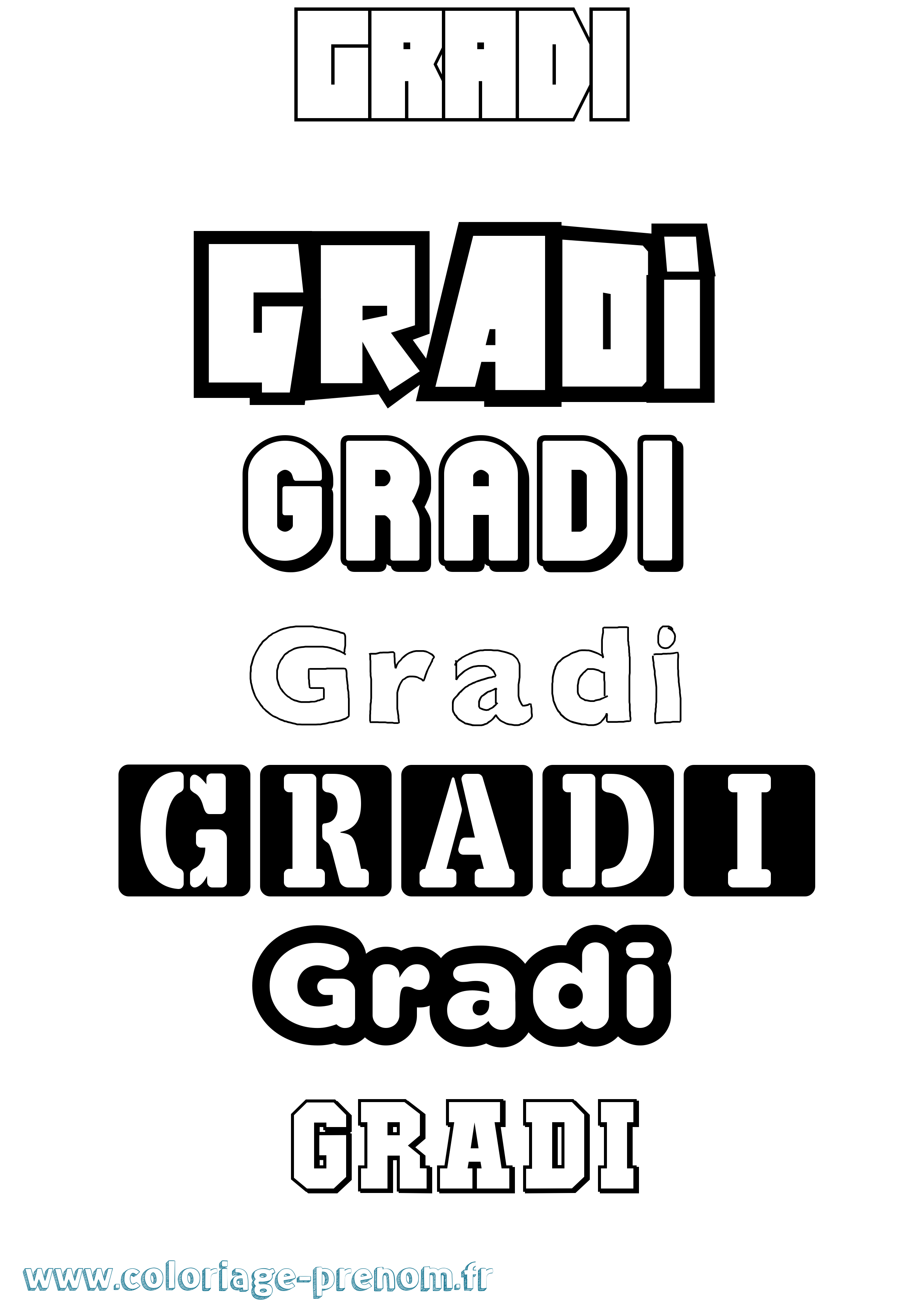 Coloriage Gradi Simple Coloriage prénom Gradi Simple