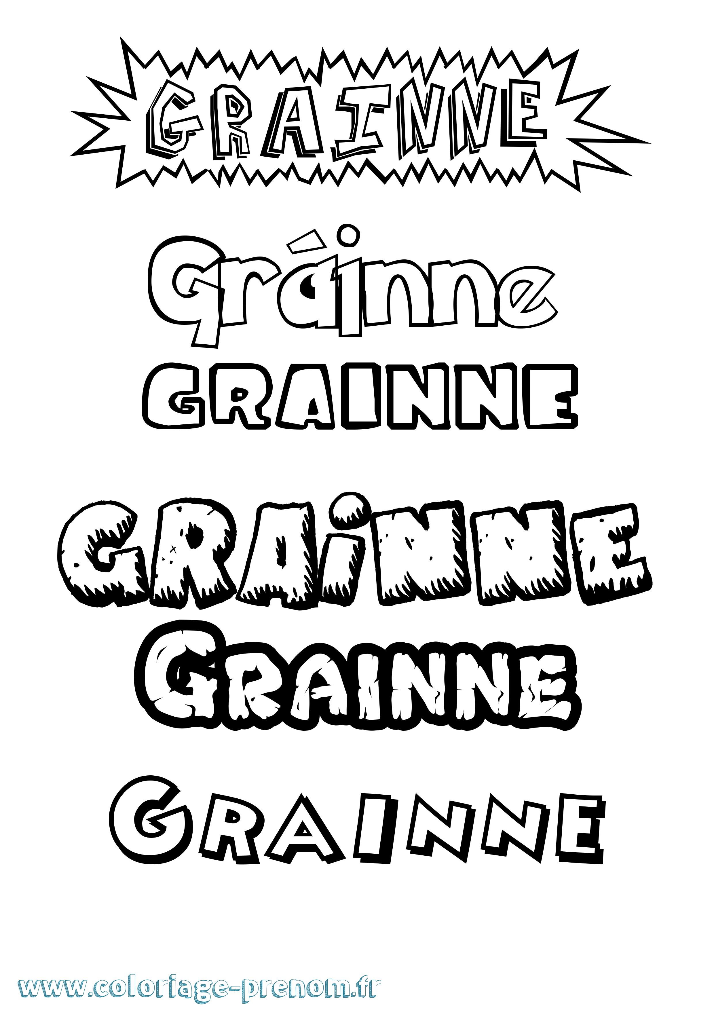Coloriage prénom Gráinne Dessin Animé