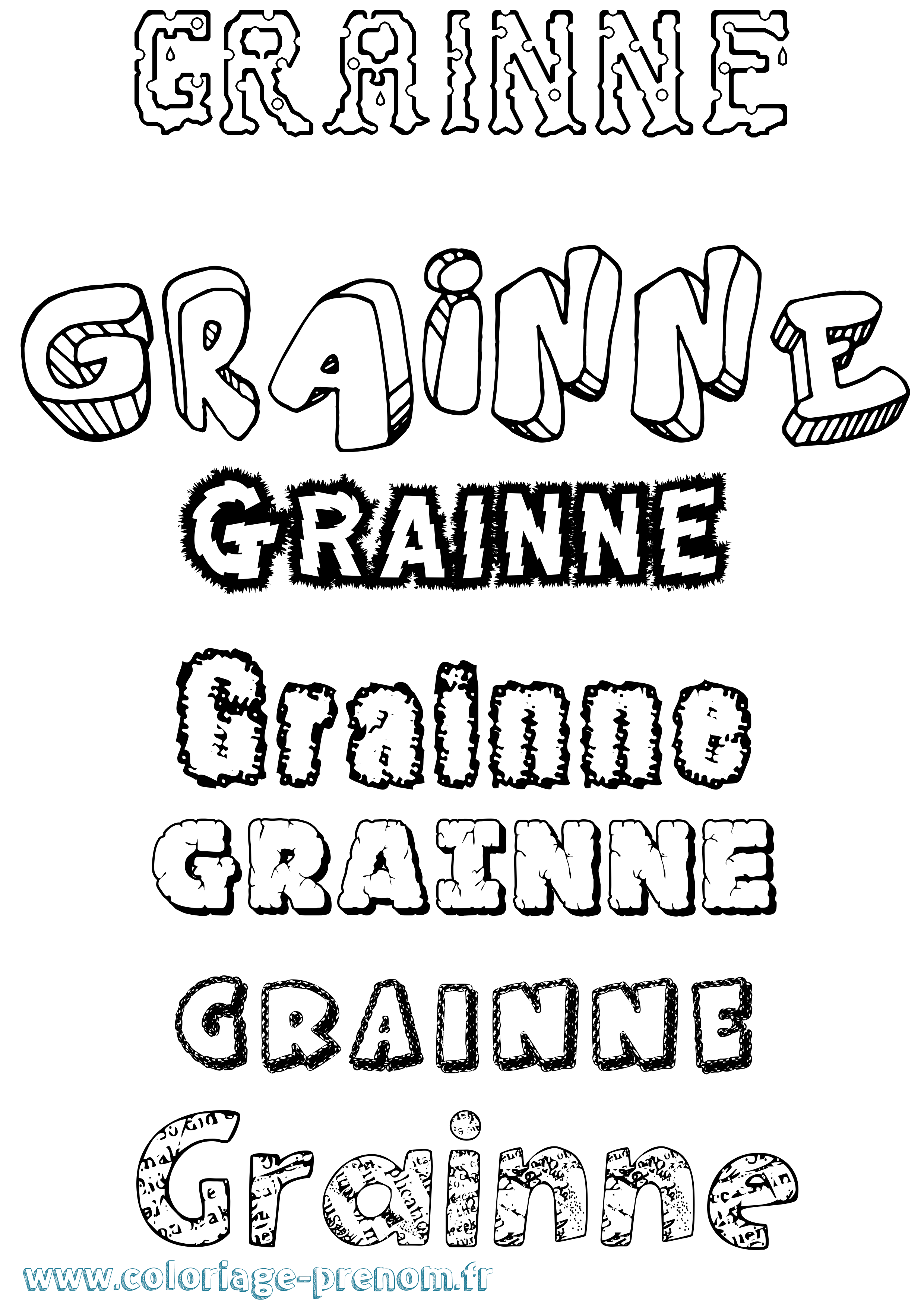 Coloriage prénom Gráinne Destructuré
