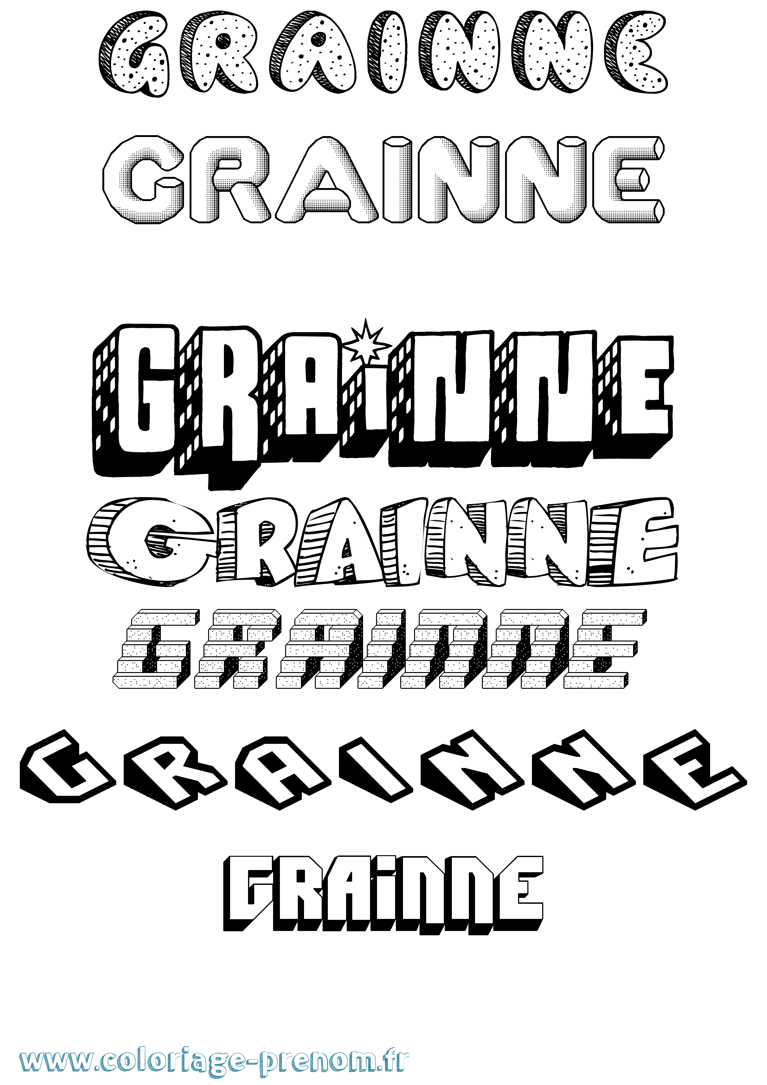 Coloriage prénom Gráinne Effet 3D