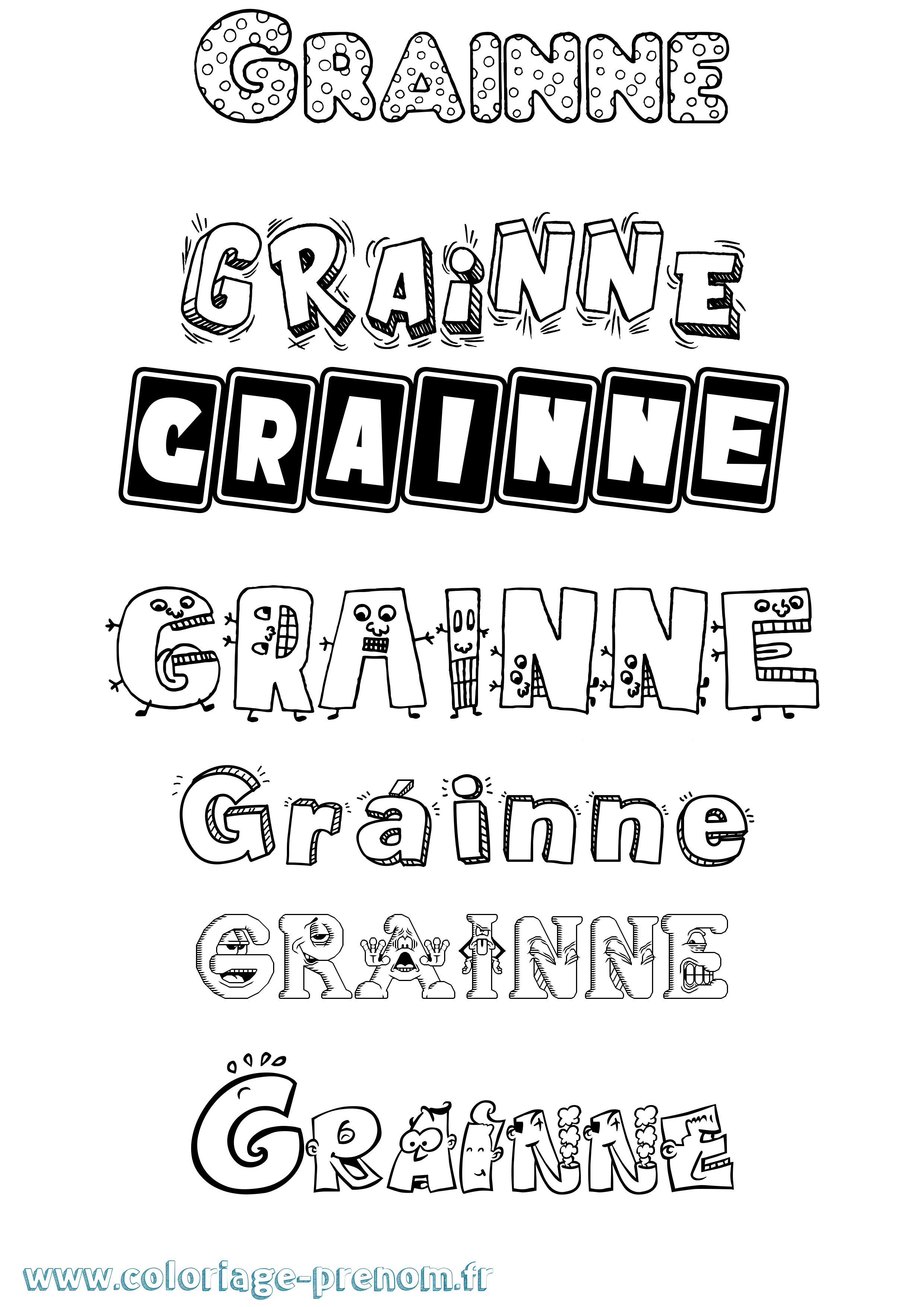 Coloriage prénom Gráinne Fun