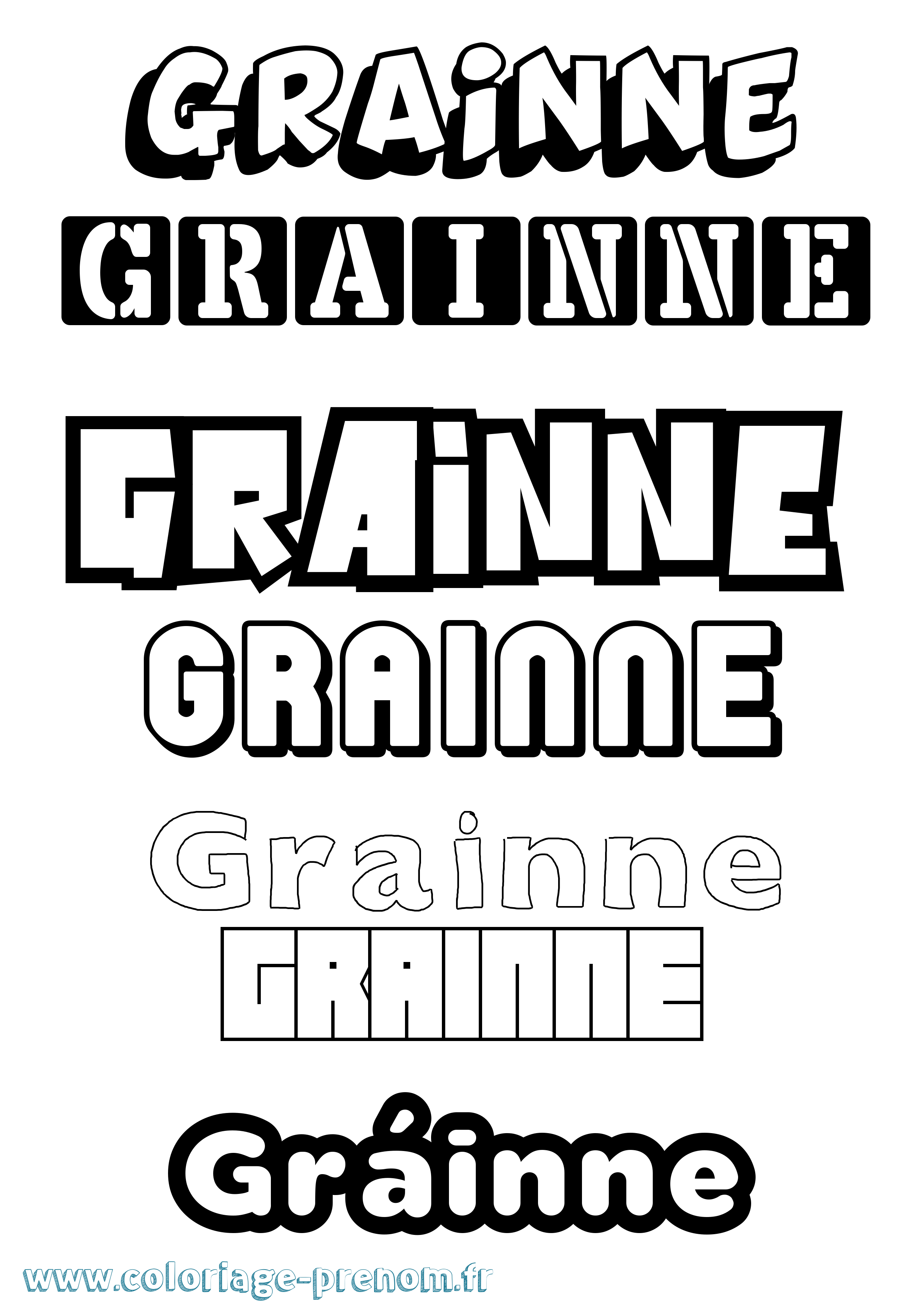 Coloriage prénom Gráinne Simple