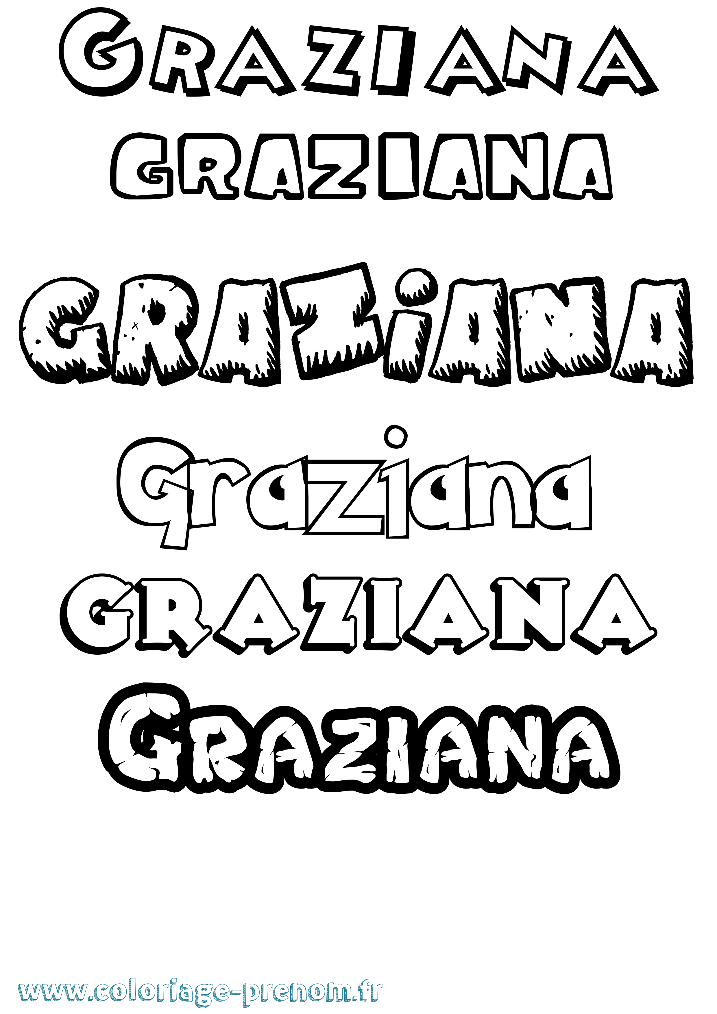 Coloriage prénom Graziana Dessin Animé
