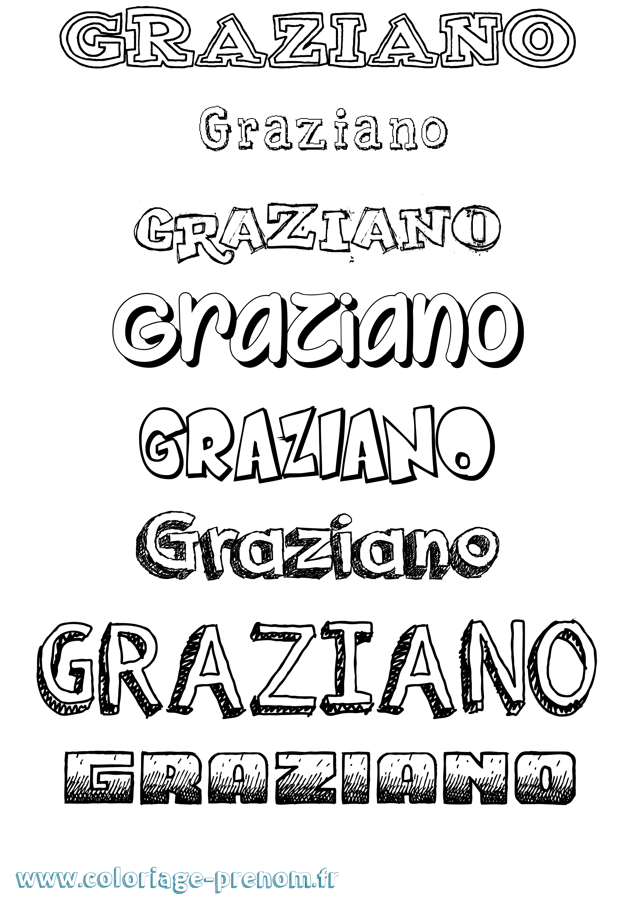 Coloriage prénom Graziano Dessiné