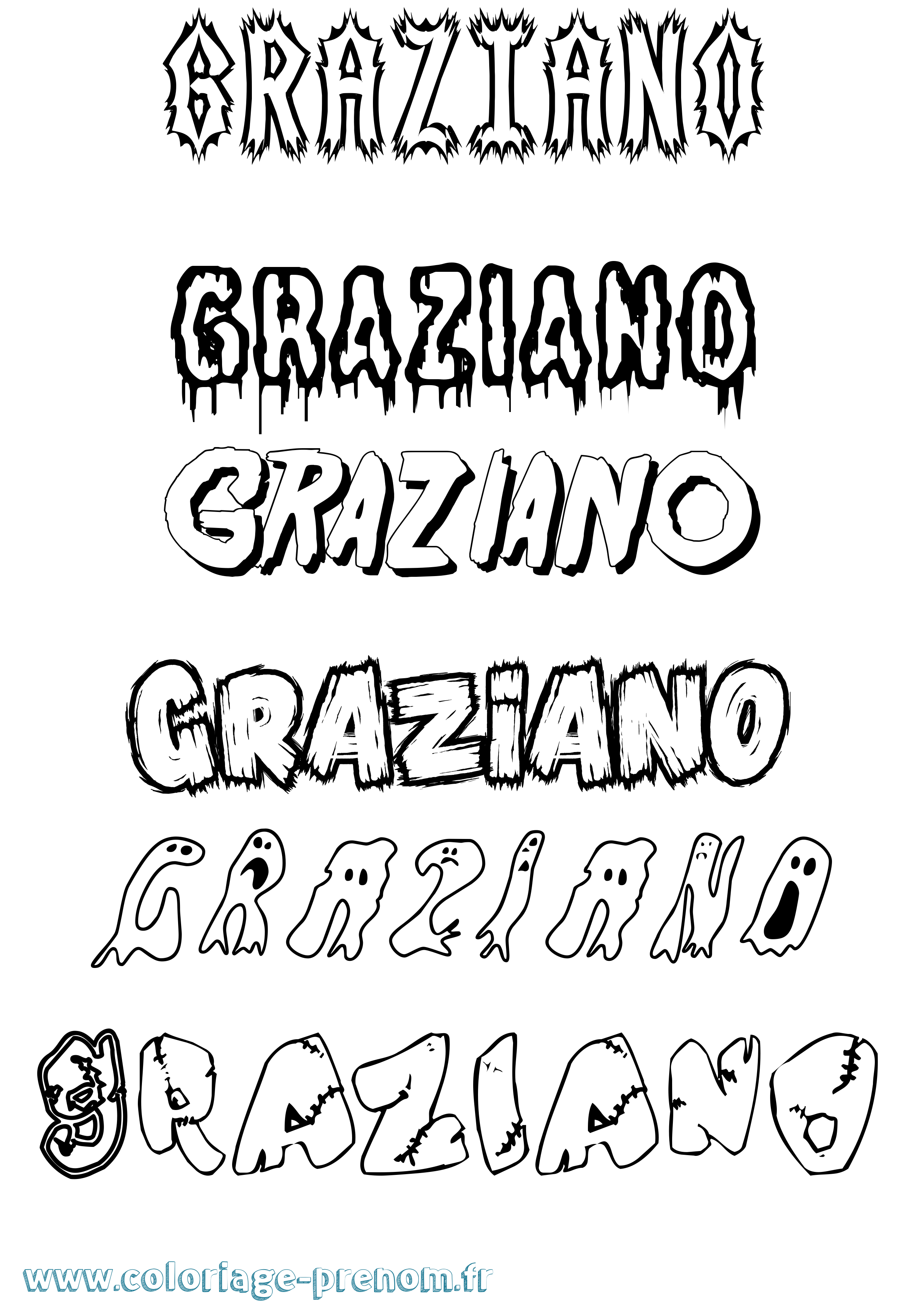 Coloriage prénom Graziano Frisson