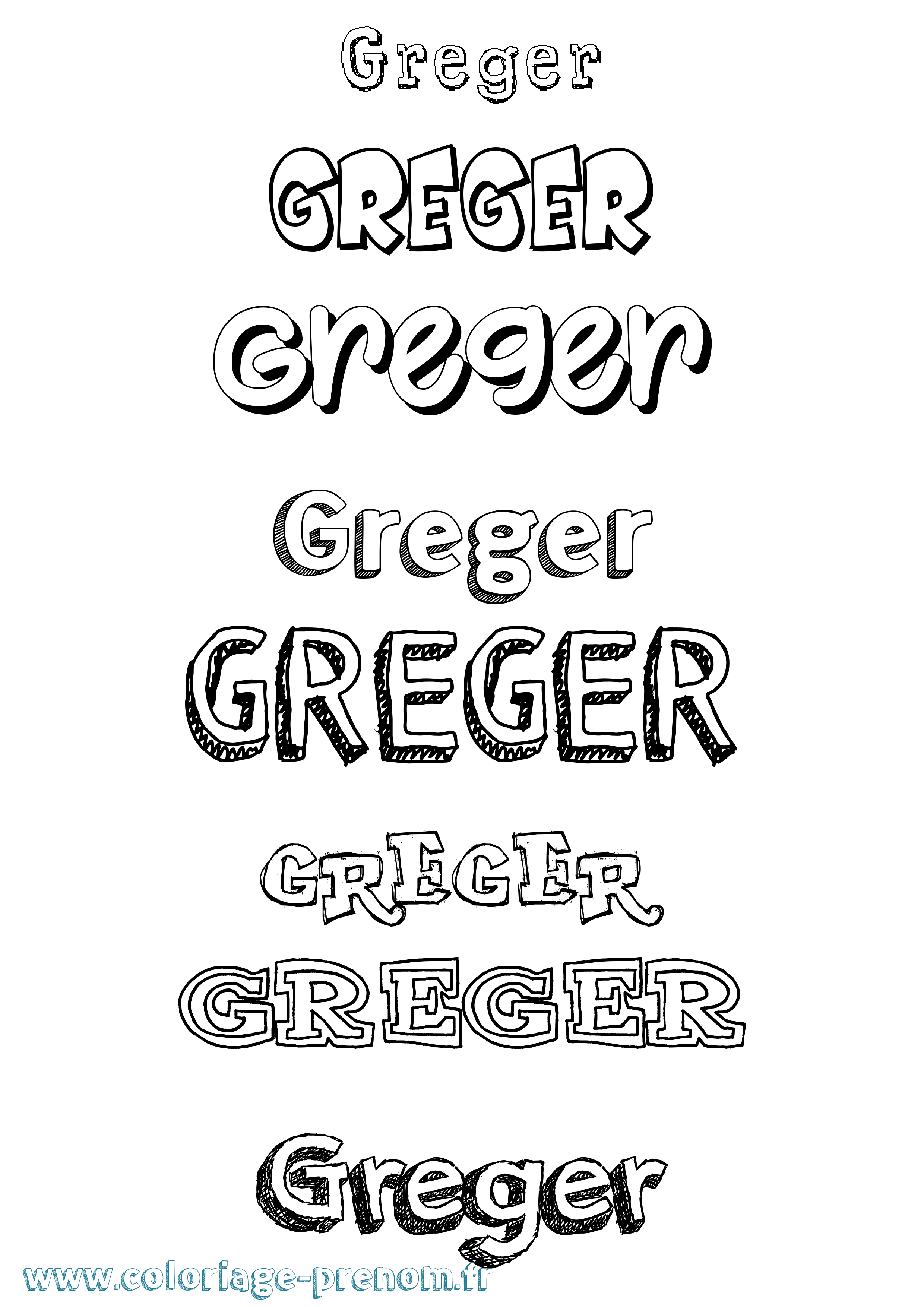 Coloriage Greger Dessiné Coloriage prénom Greger Dessiné