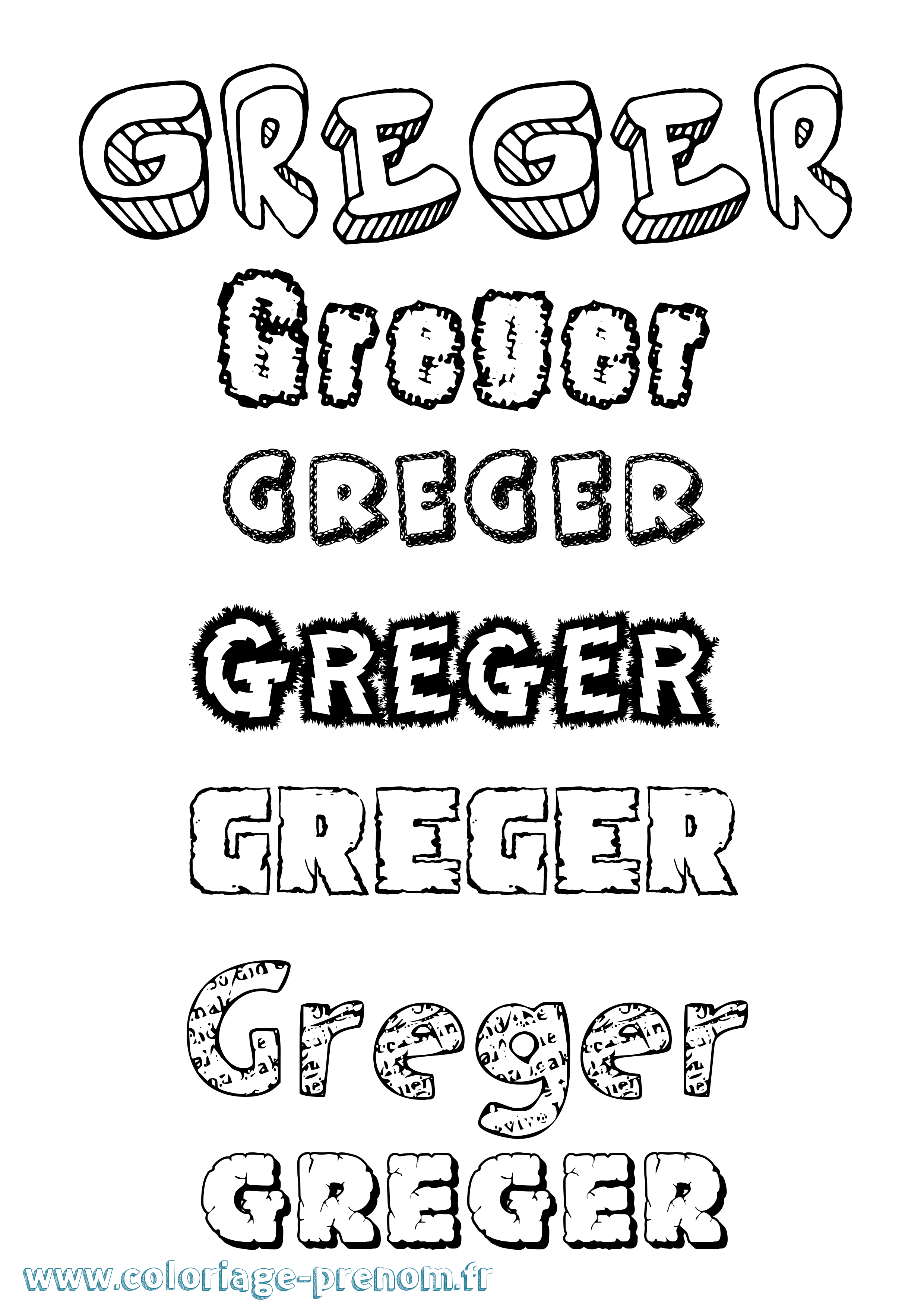 Coloriage Greger Destructuré Coloriage prénom Greger Destructuré