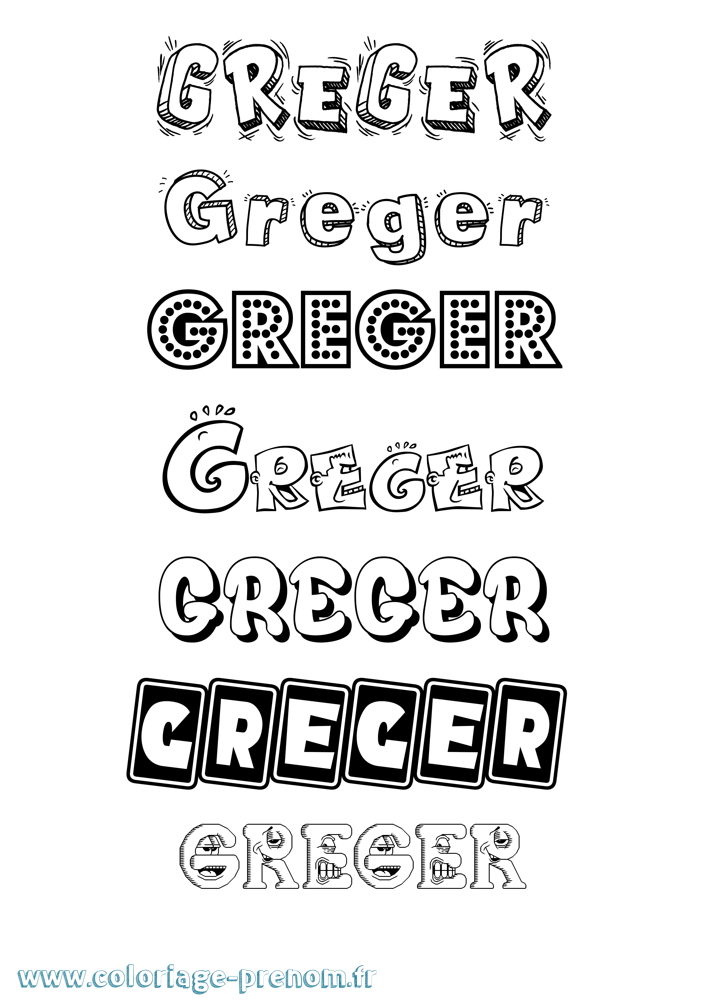 Coloriage Greger Fun Coloriage prénom Greger Fun