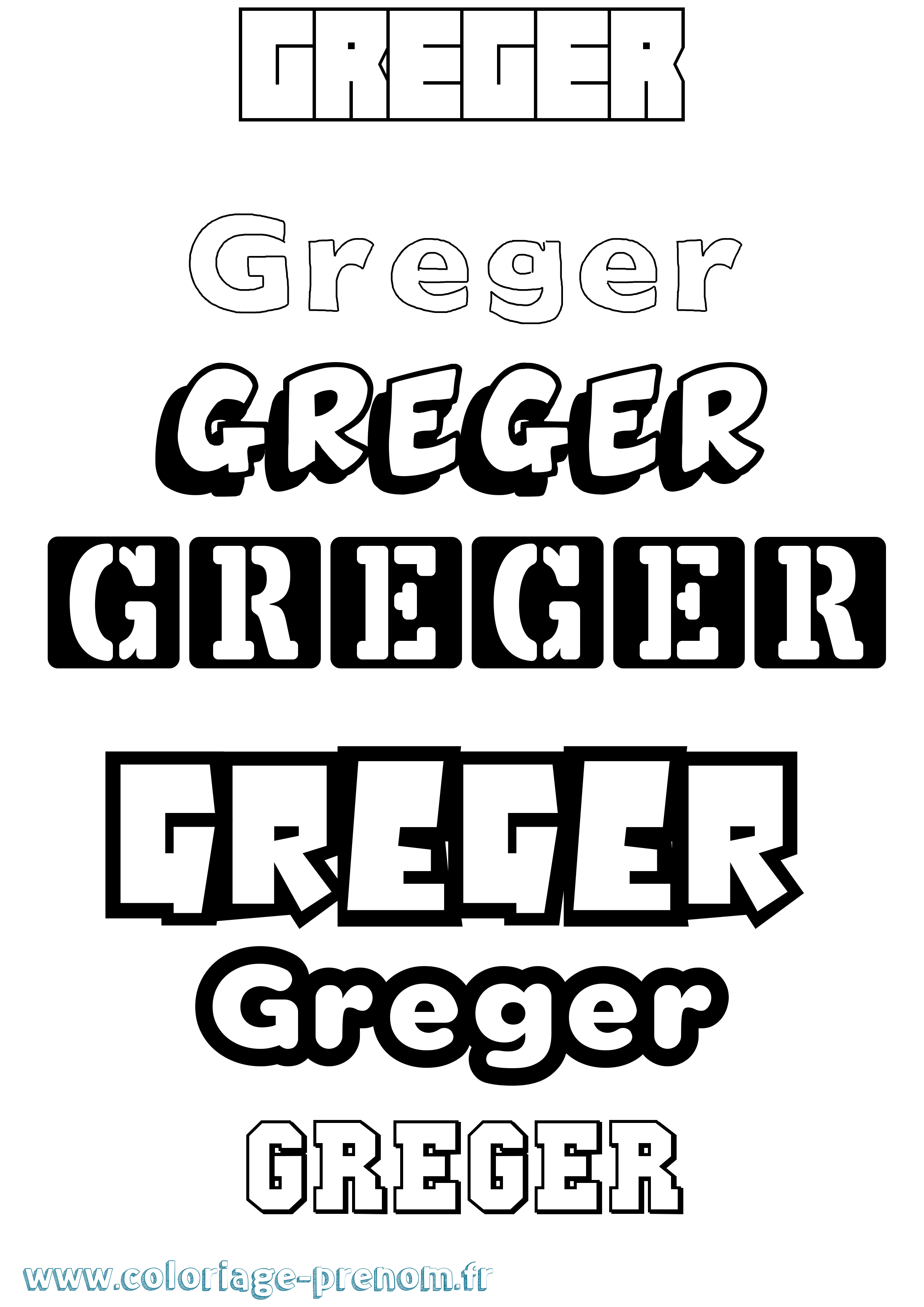 Coloriage Greger Simple Coloriage prénom Greger Simple