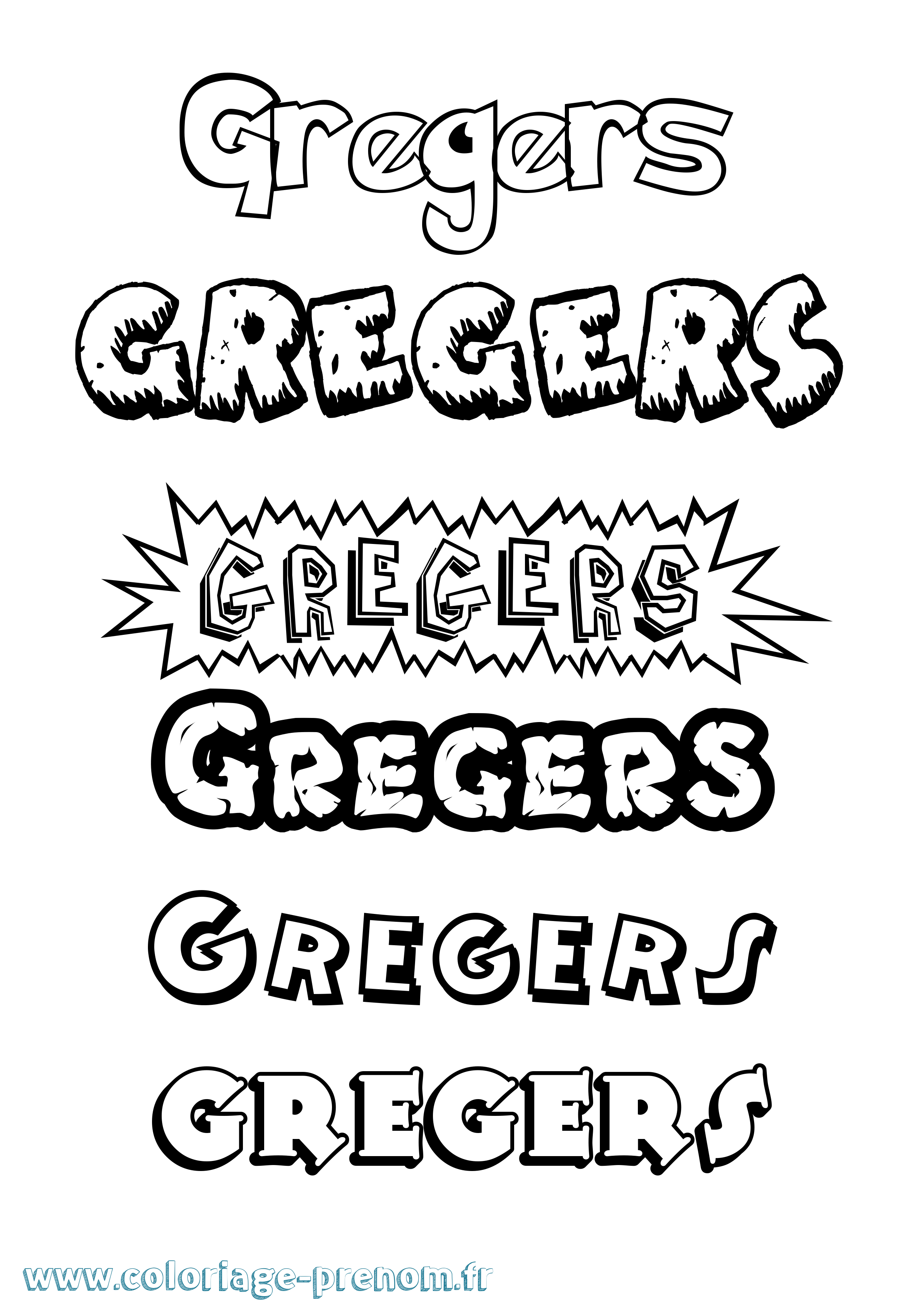 Coloriage Gregers Dessin Animé Coloriage prénom Gregers Dessin Animé