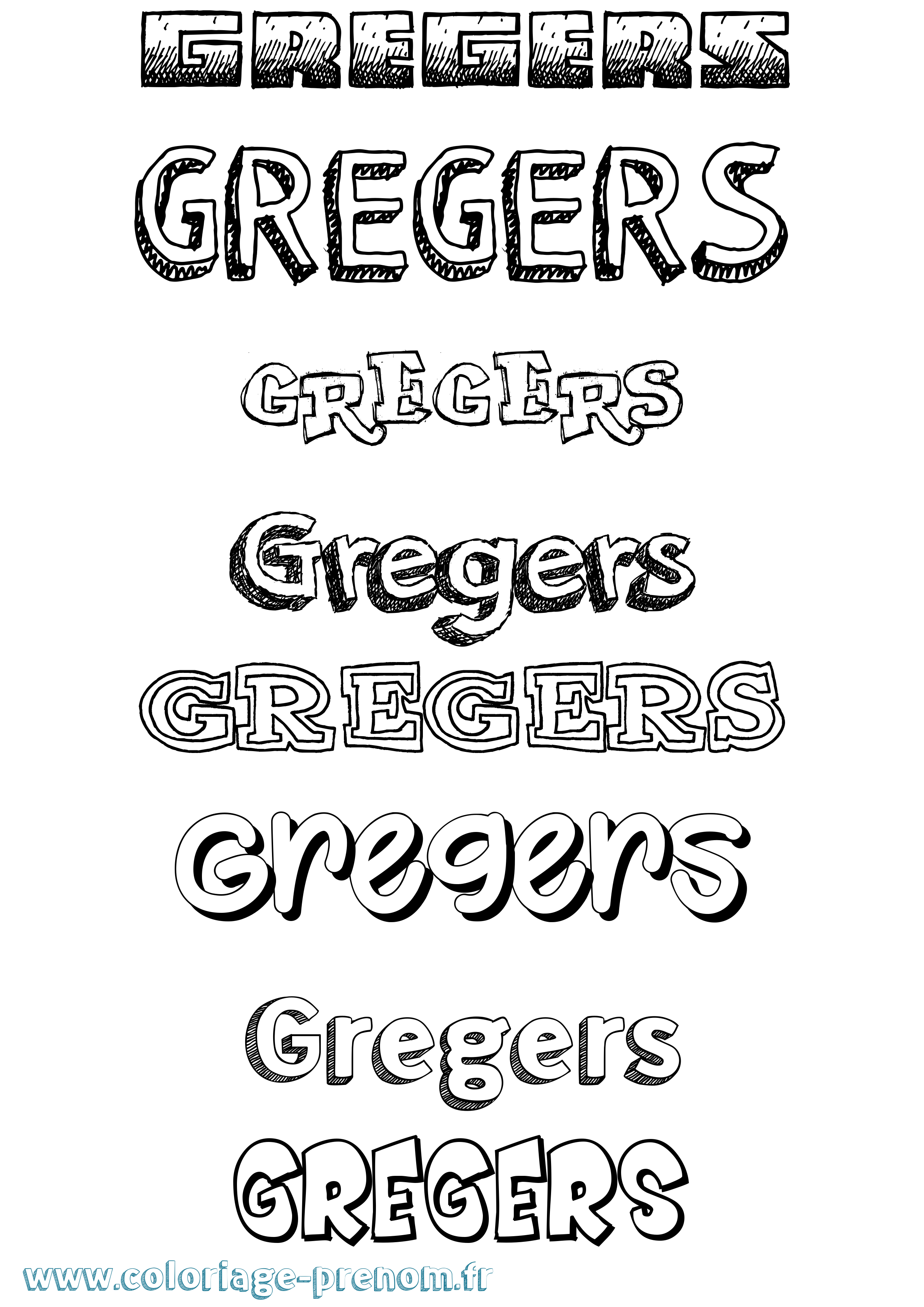 Coloriage prénom Gregers Dessiné