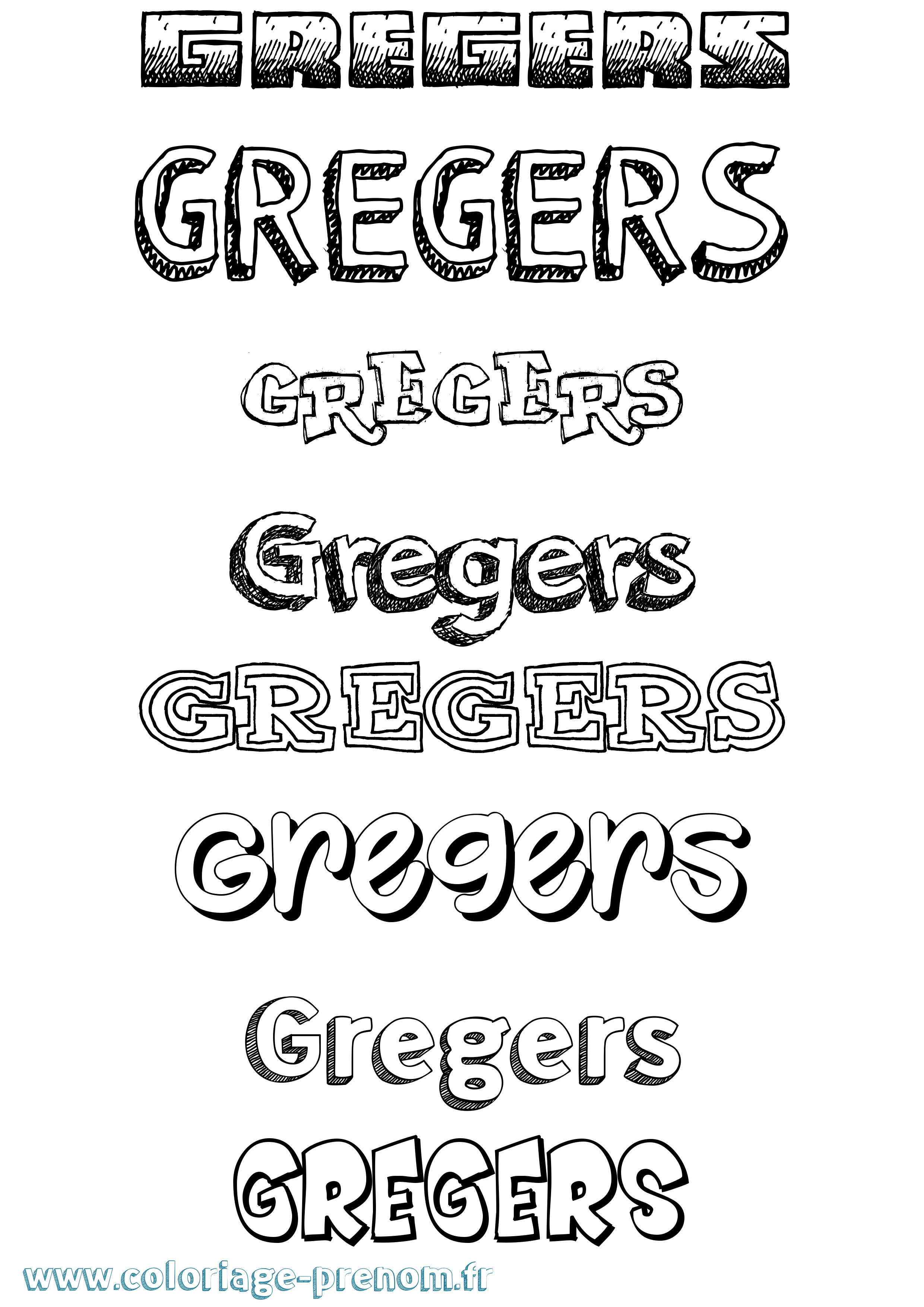 Coloriage Gregers Dessiné Coloriage prénom Gregers Dessiné