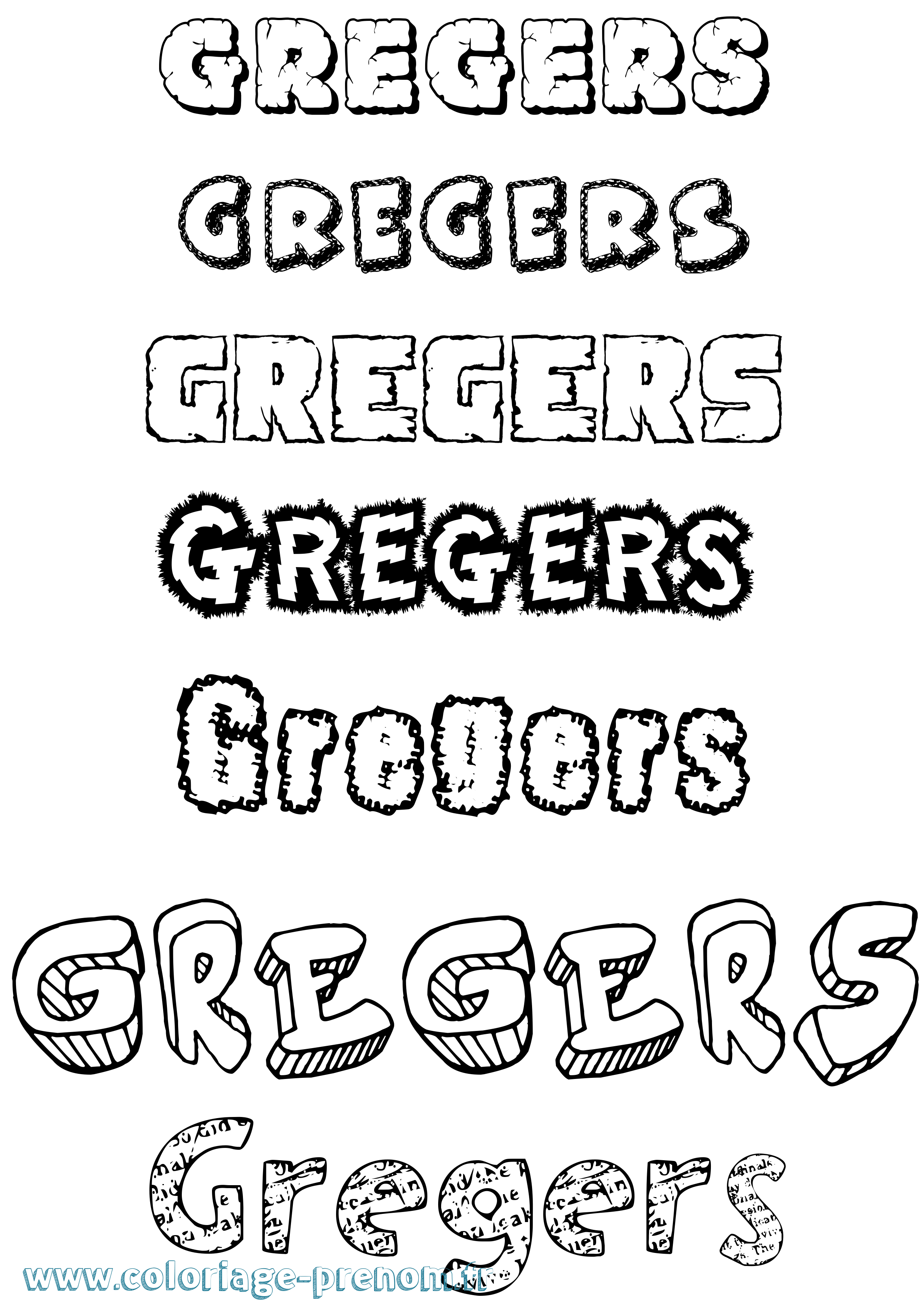 Coloriage prénom Gregers Destructuré