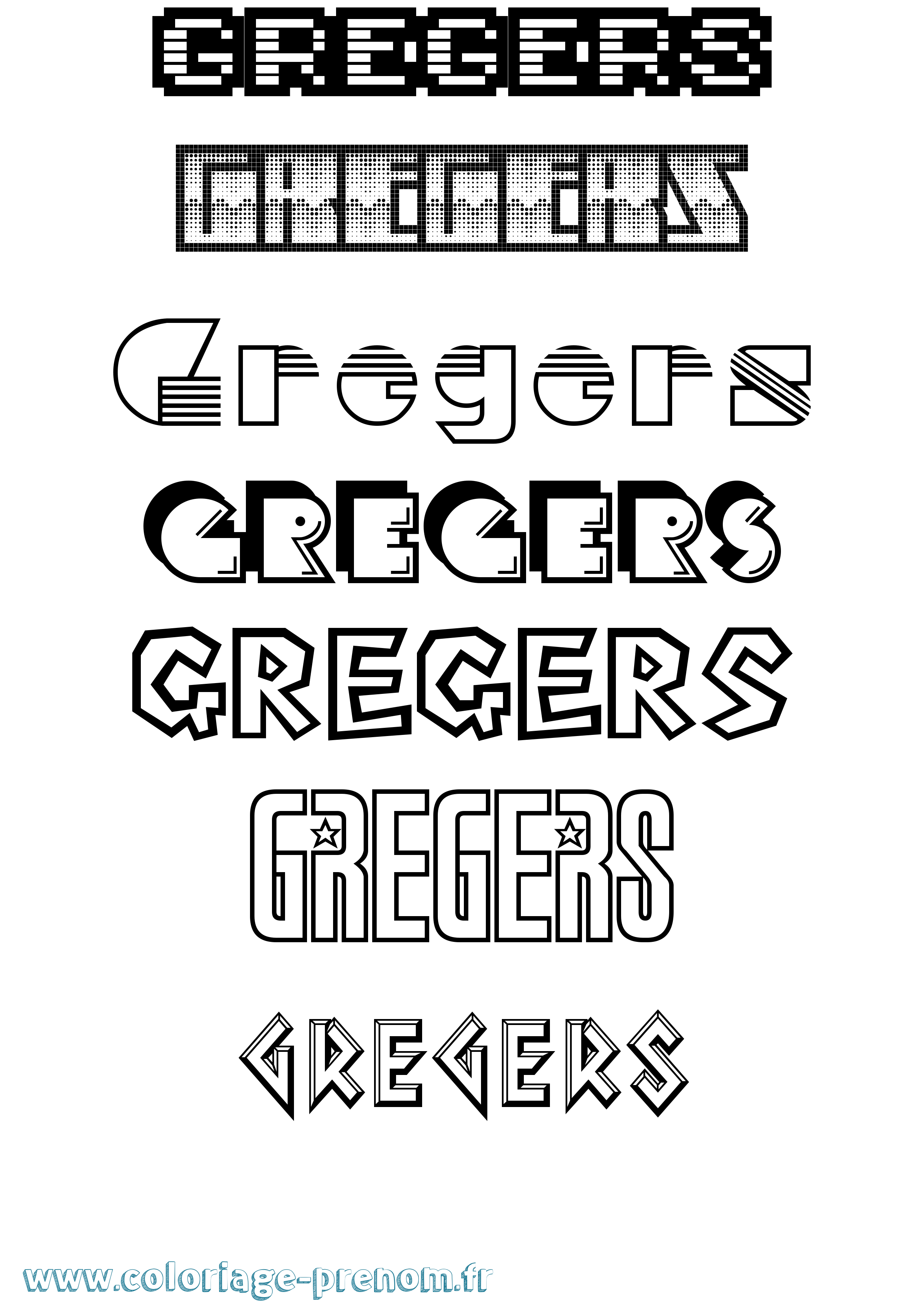 Coloriage Gregers Jeux Vidéos Coloriage prénom Gregers Jeux Vidéos