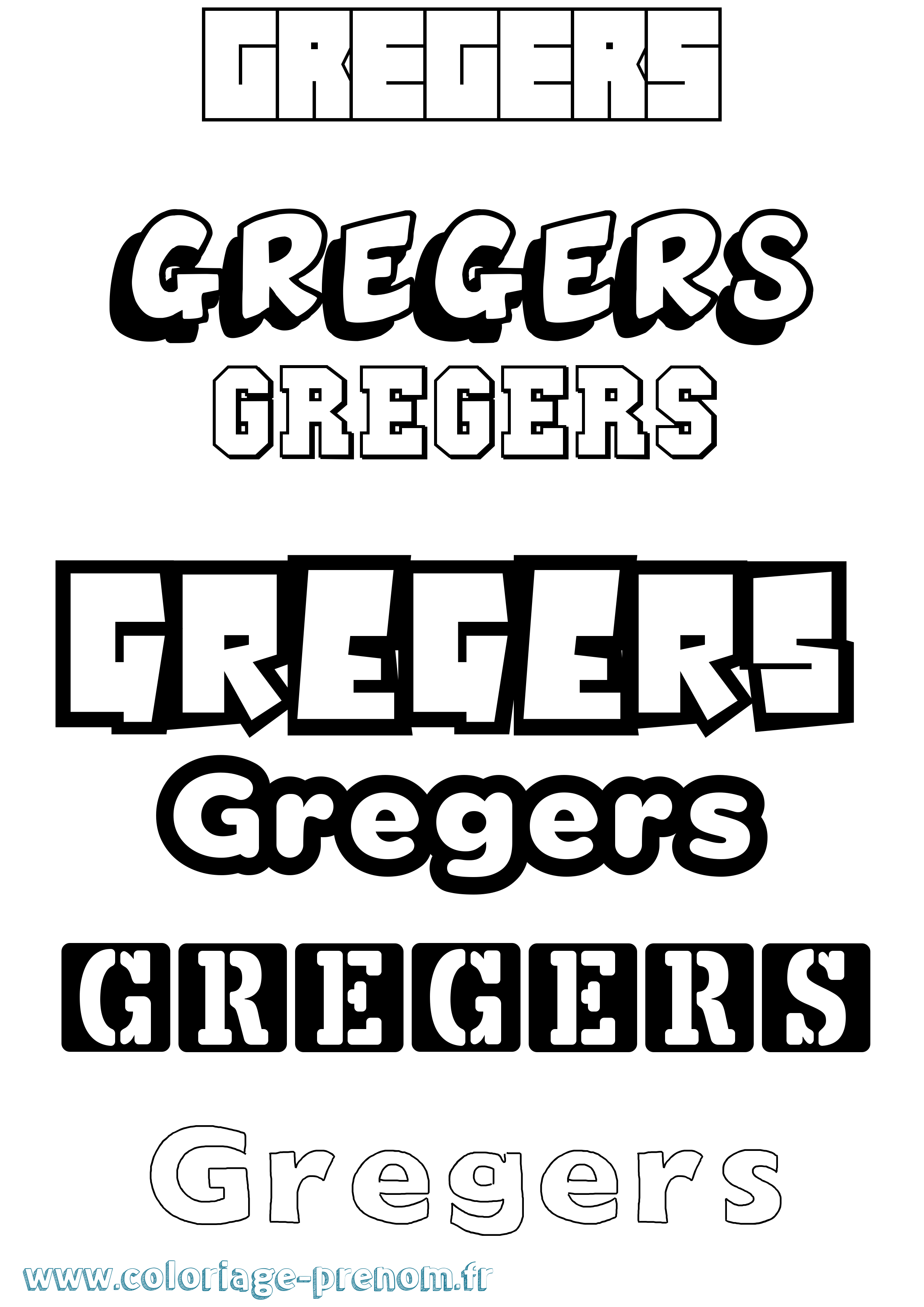 Coloriage prénom Gregers Simple