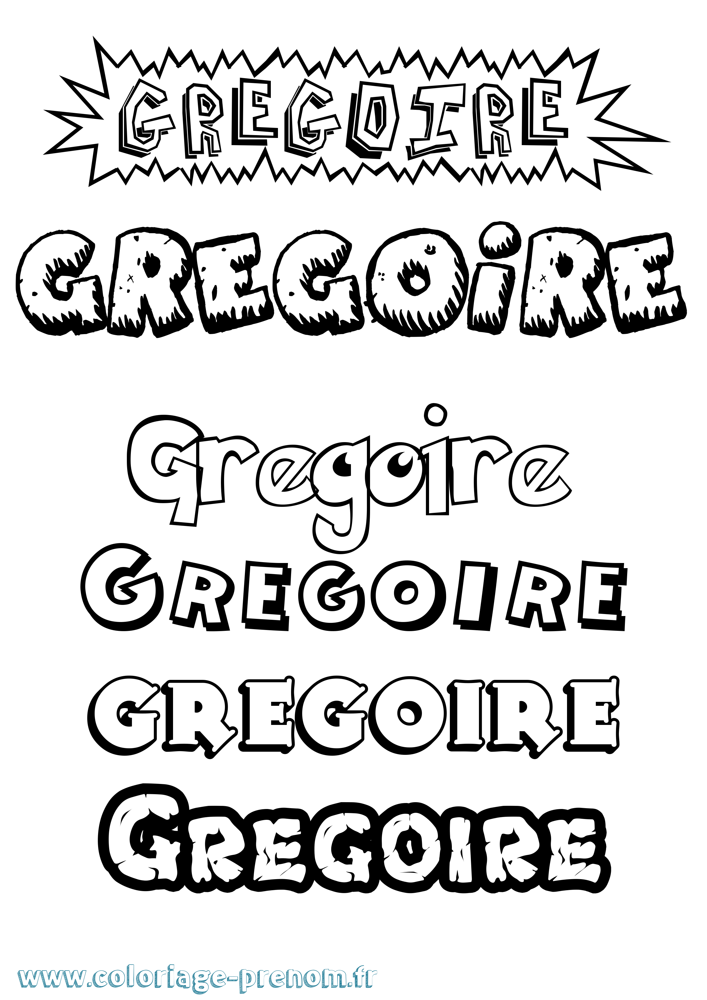 Coloriage Gregoire Coloriage prénom Gregoire