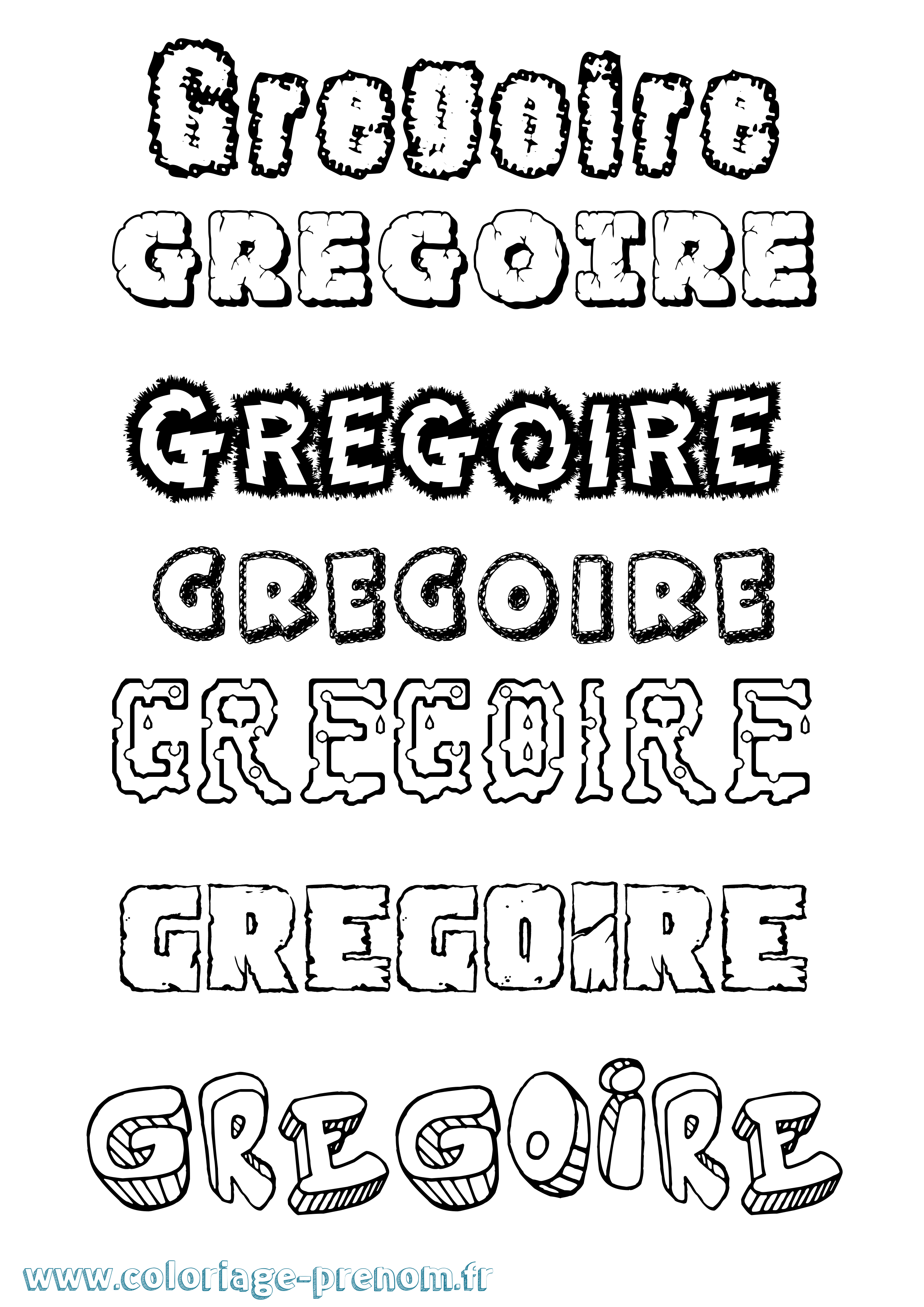 Coloriage Gregoire Coloriage prénom Gregoire