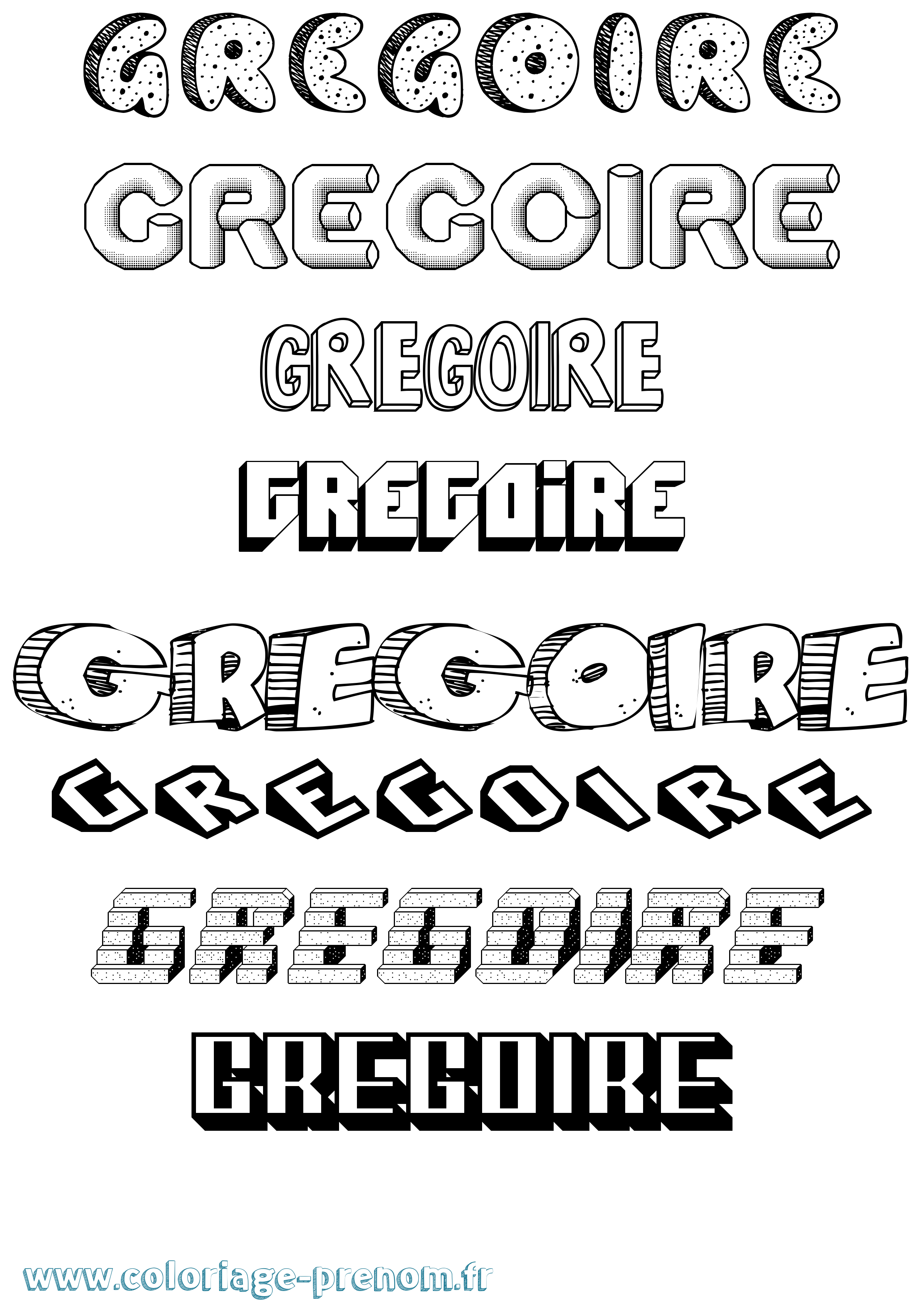 Coloriage Gregoire Coloriage prénom Gregoire