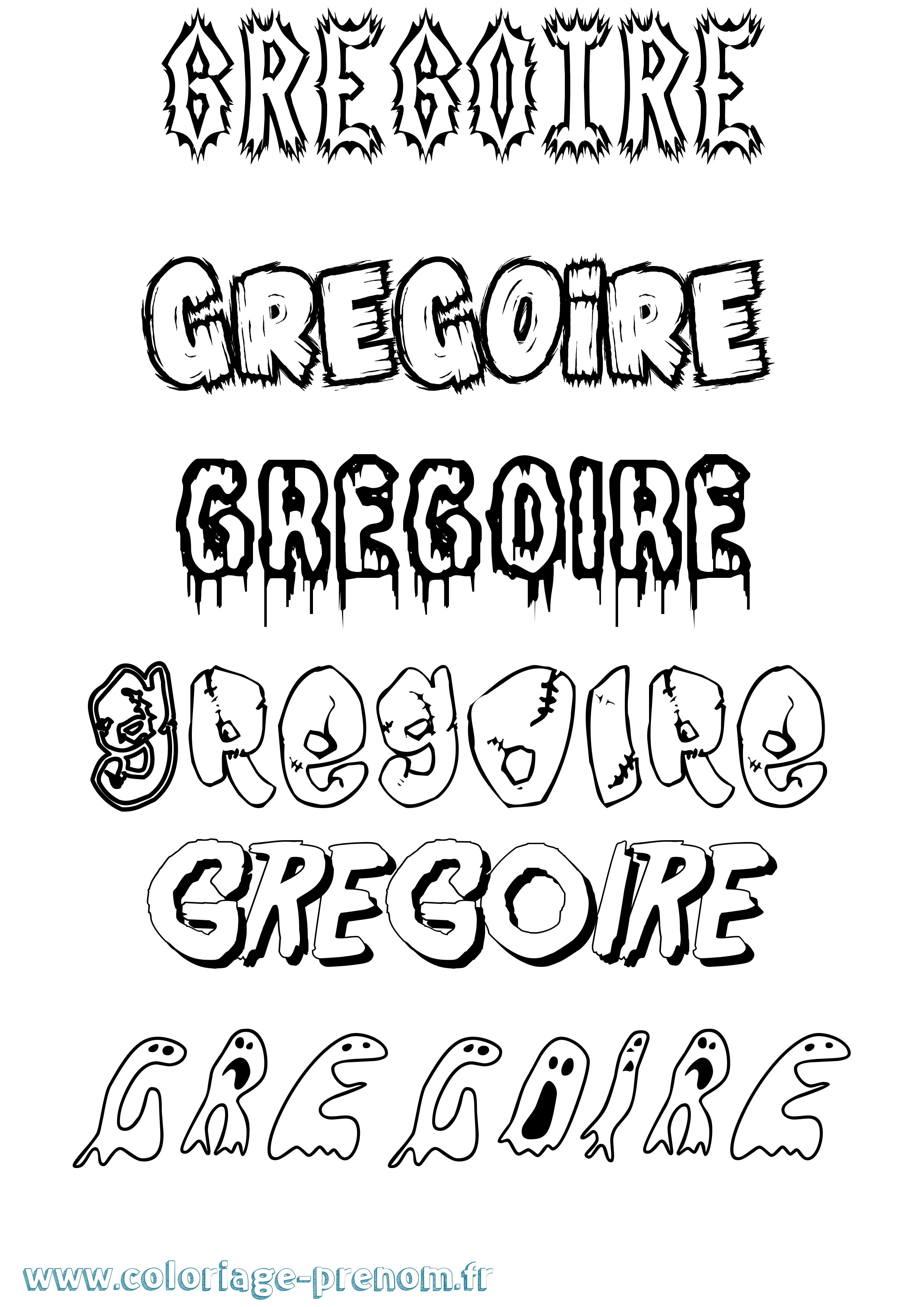Coloriage prénom Gregoire Frisson
