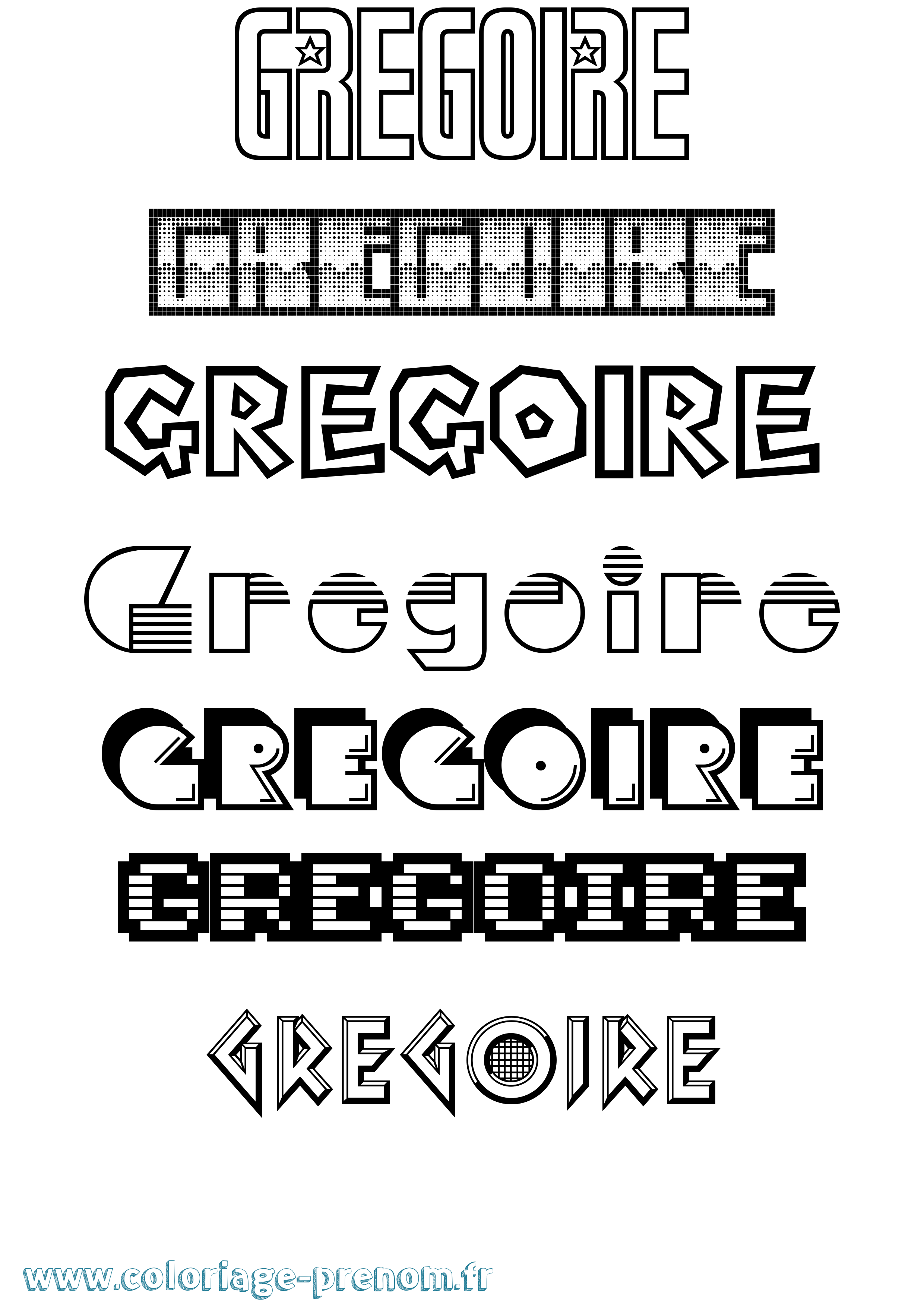 Coloriage Gregoire Coloriage prénom Gregoire