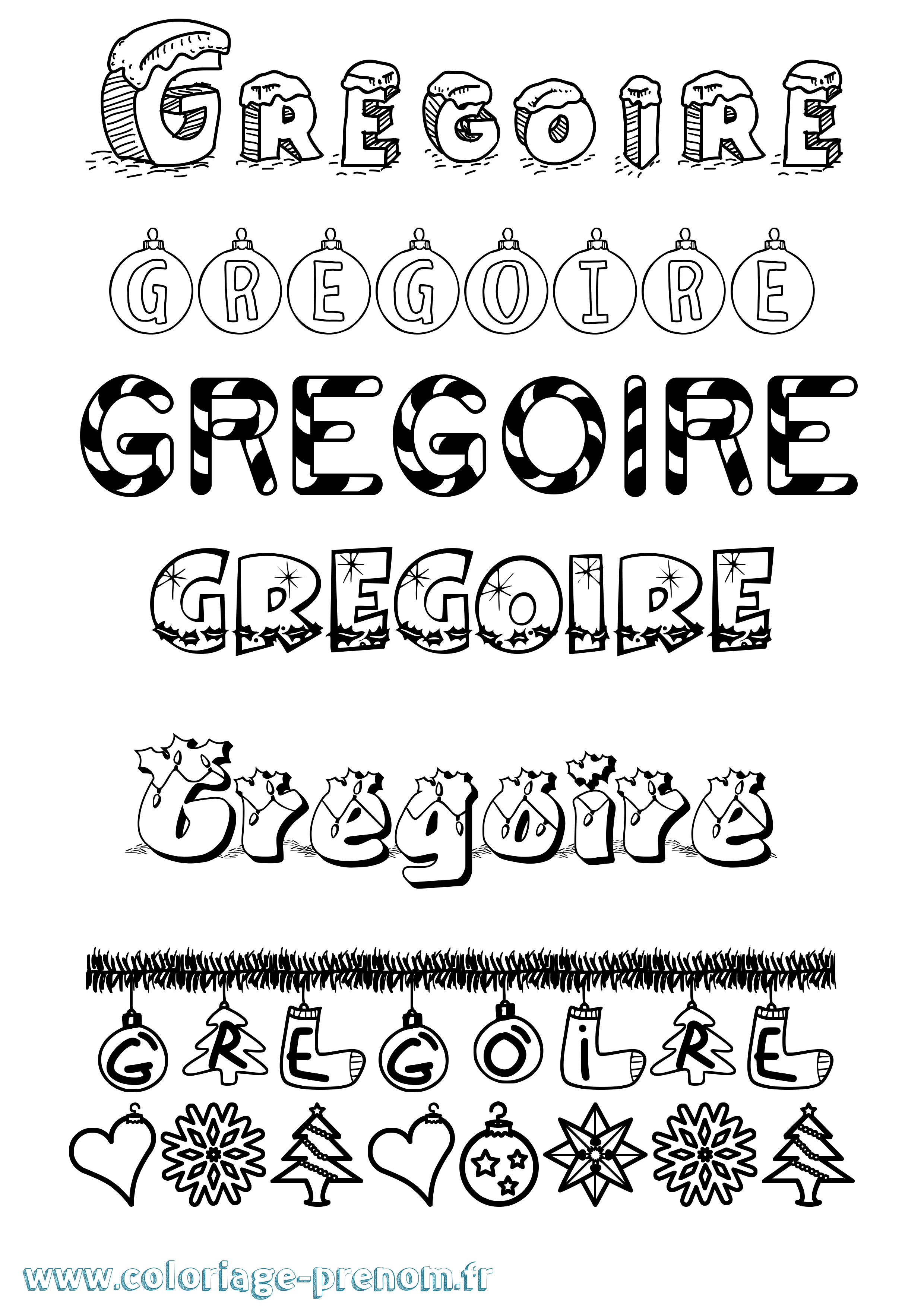 Coloriage prénom Gregoire