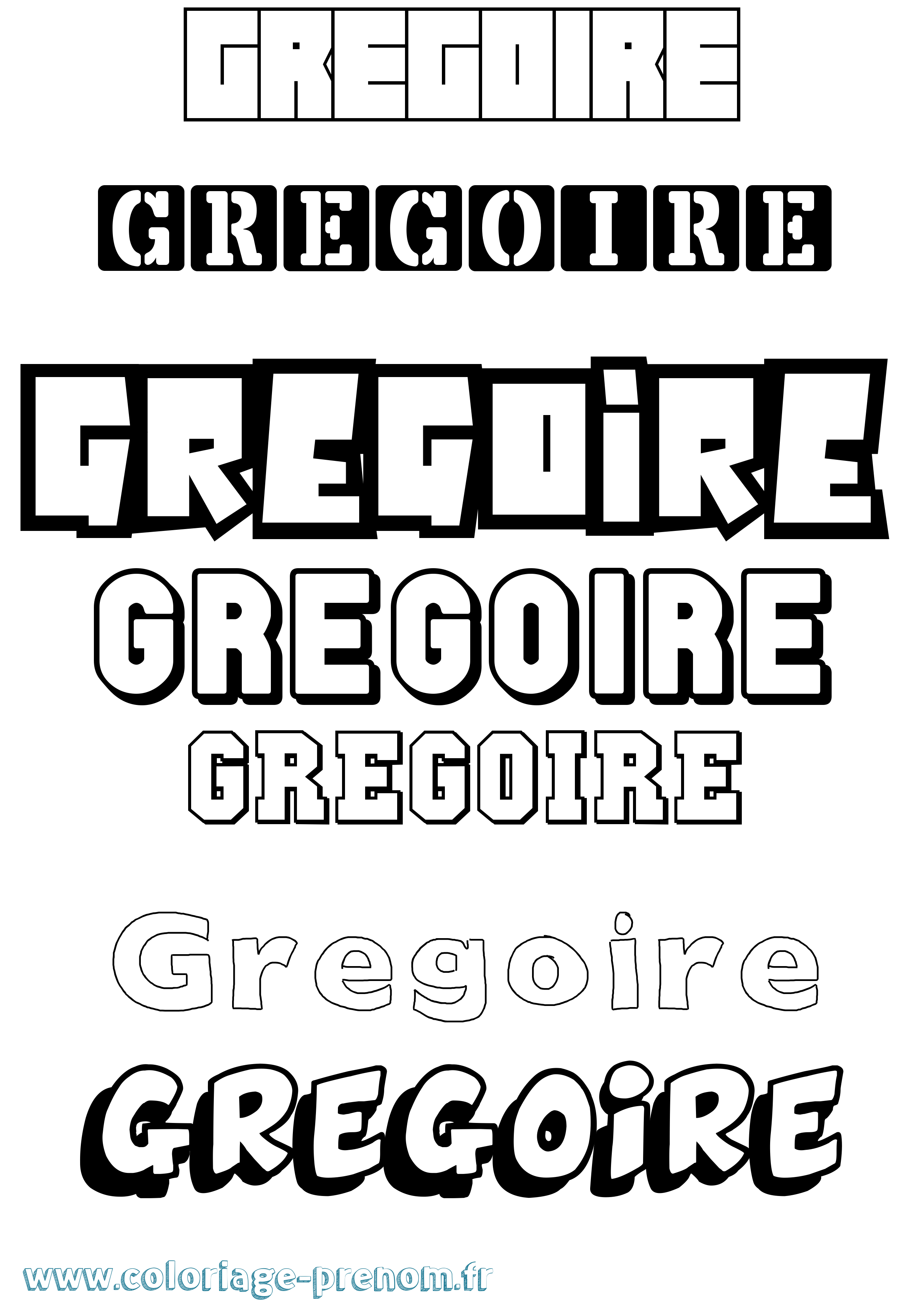Coloriage Gregoire Coloriage prénom Gregoire
