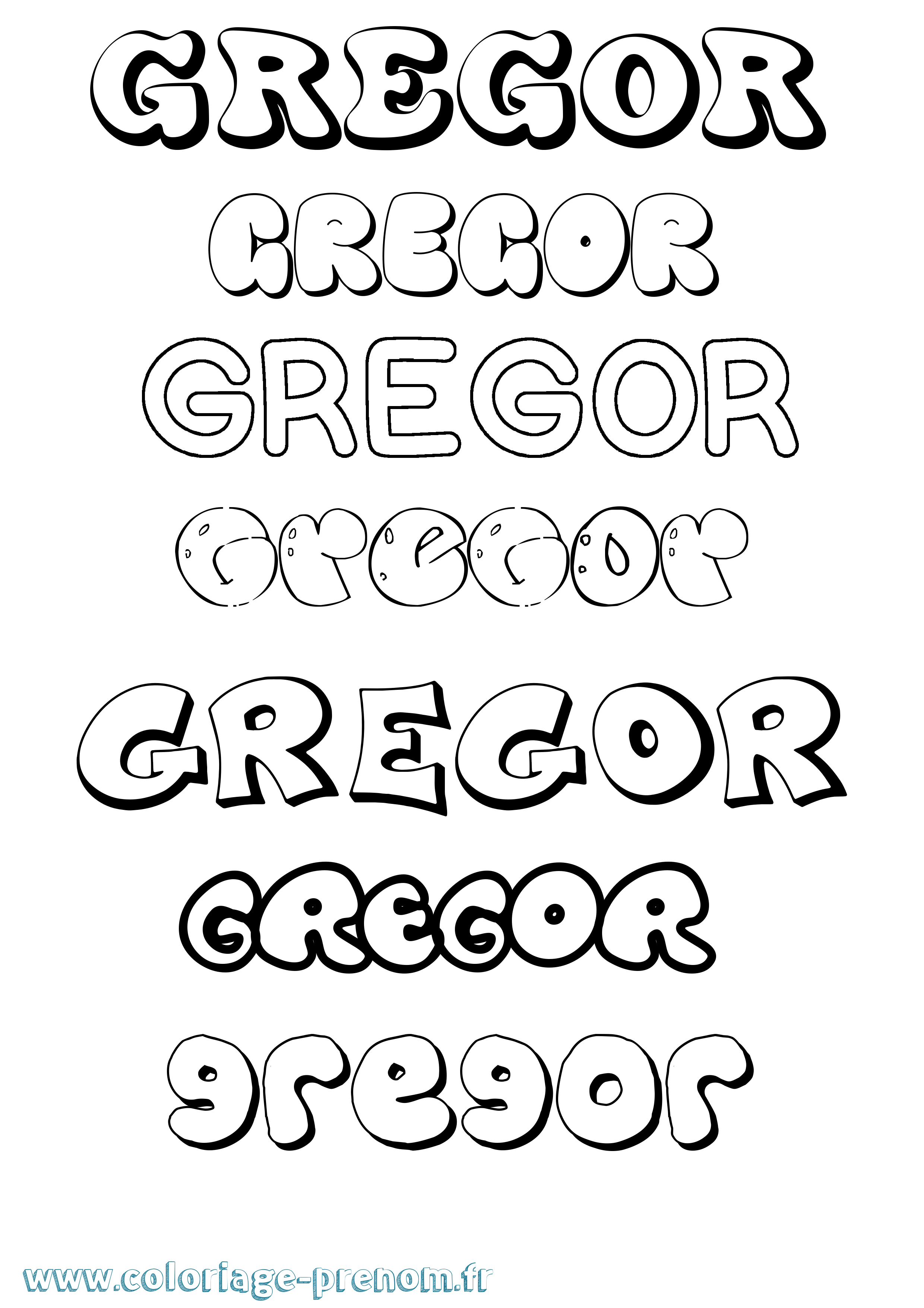 Coloriage Gregor Bubble Coloriage prénom Gregor Bubble