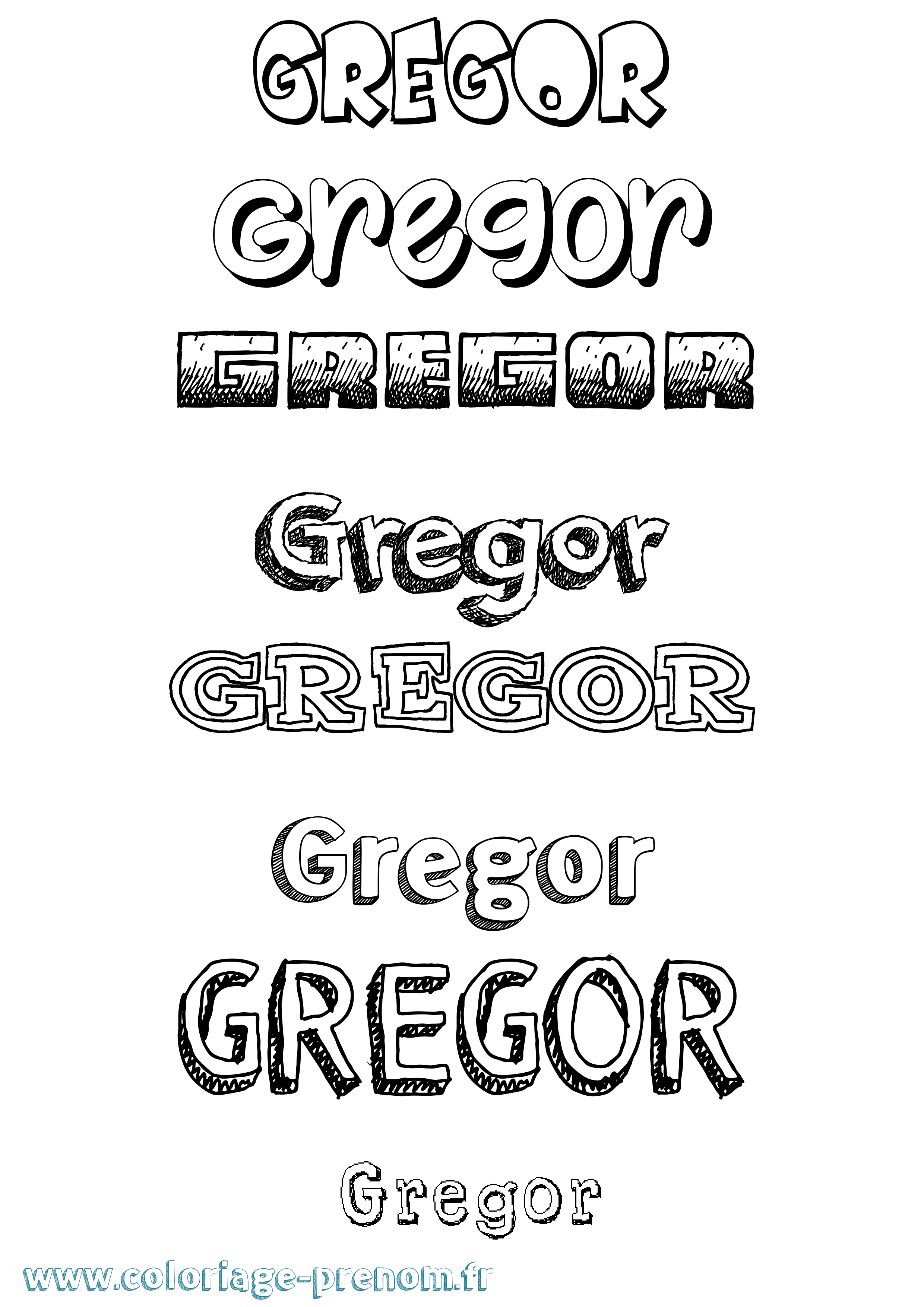 Coloriage Gregor Dessiné Coloriage prénom Gregor Dessiné