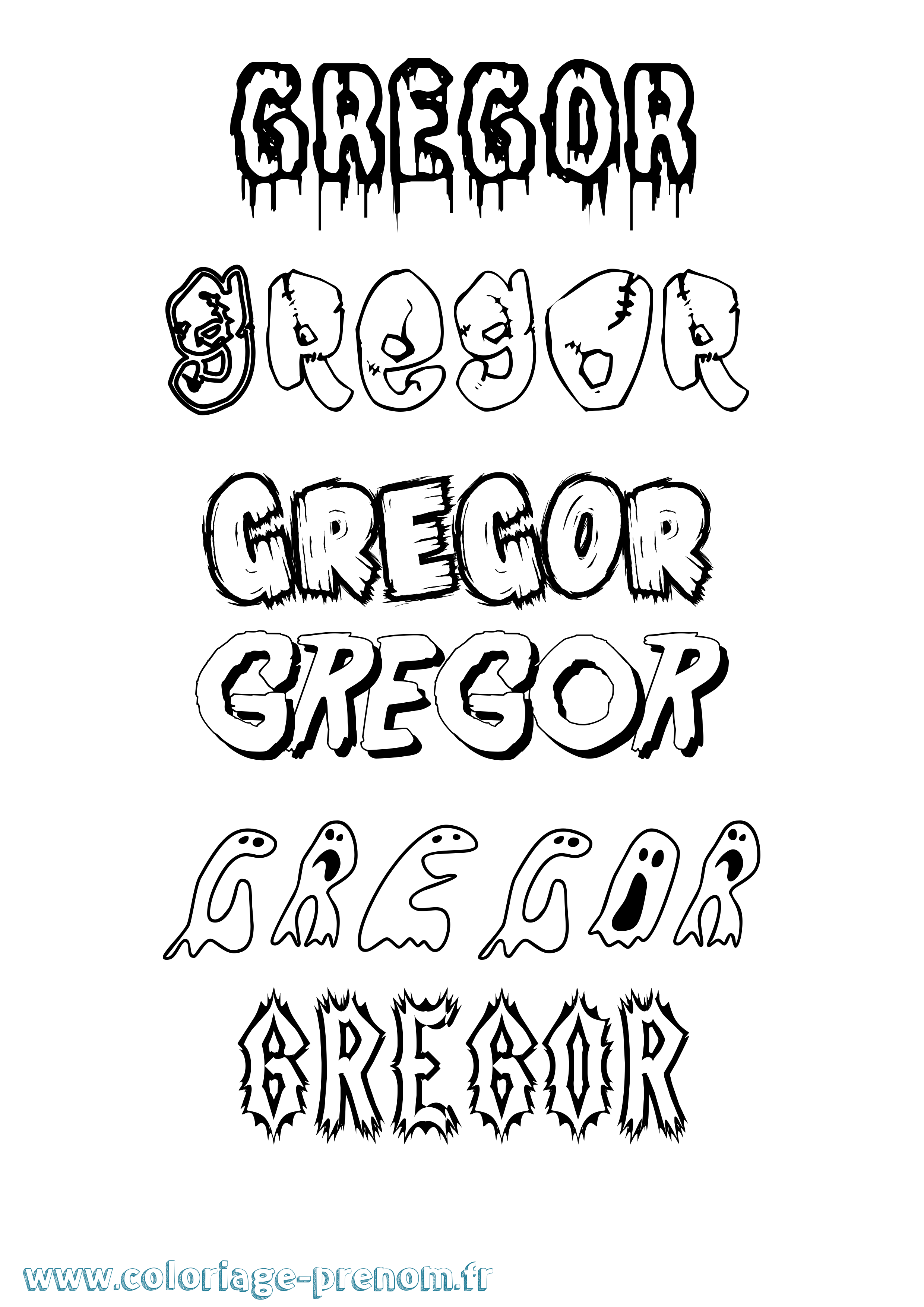 Coloriage Gregor Frisson Coloriage prénom Gregor Frisson