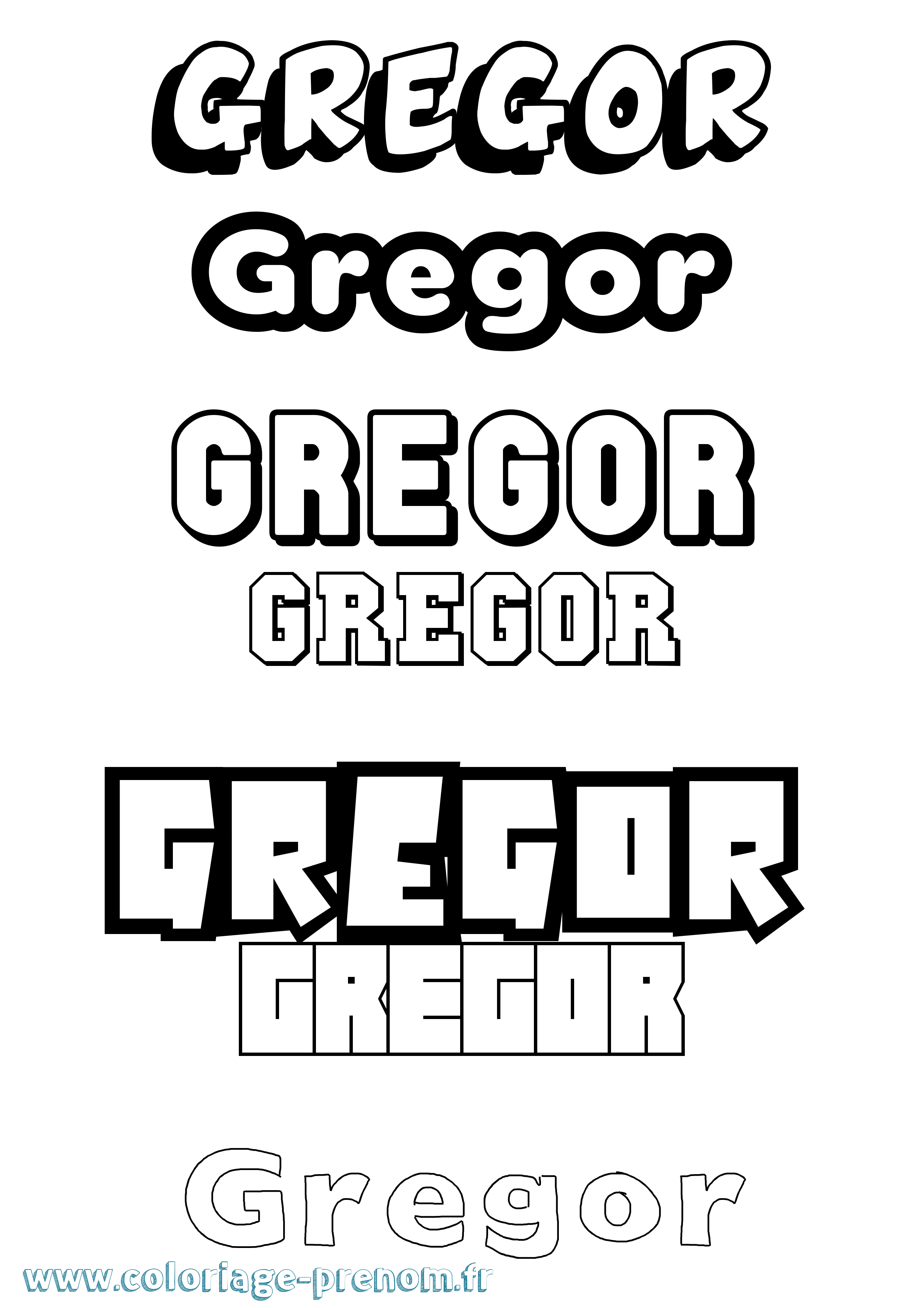 Coloriage Gregor Simple Coloriage prénom Gregor Simple