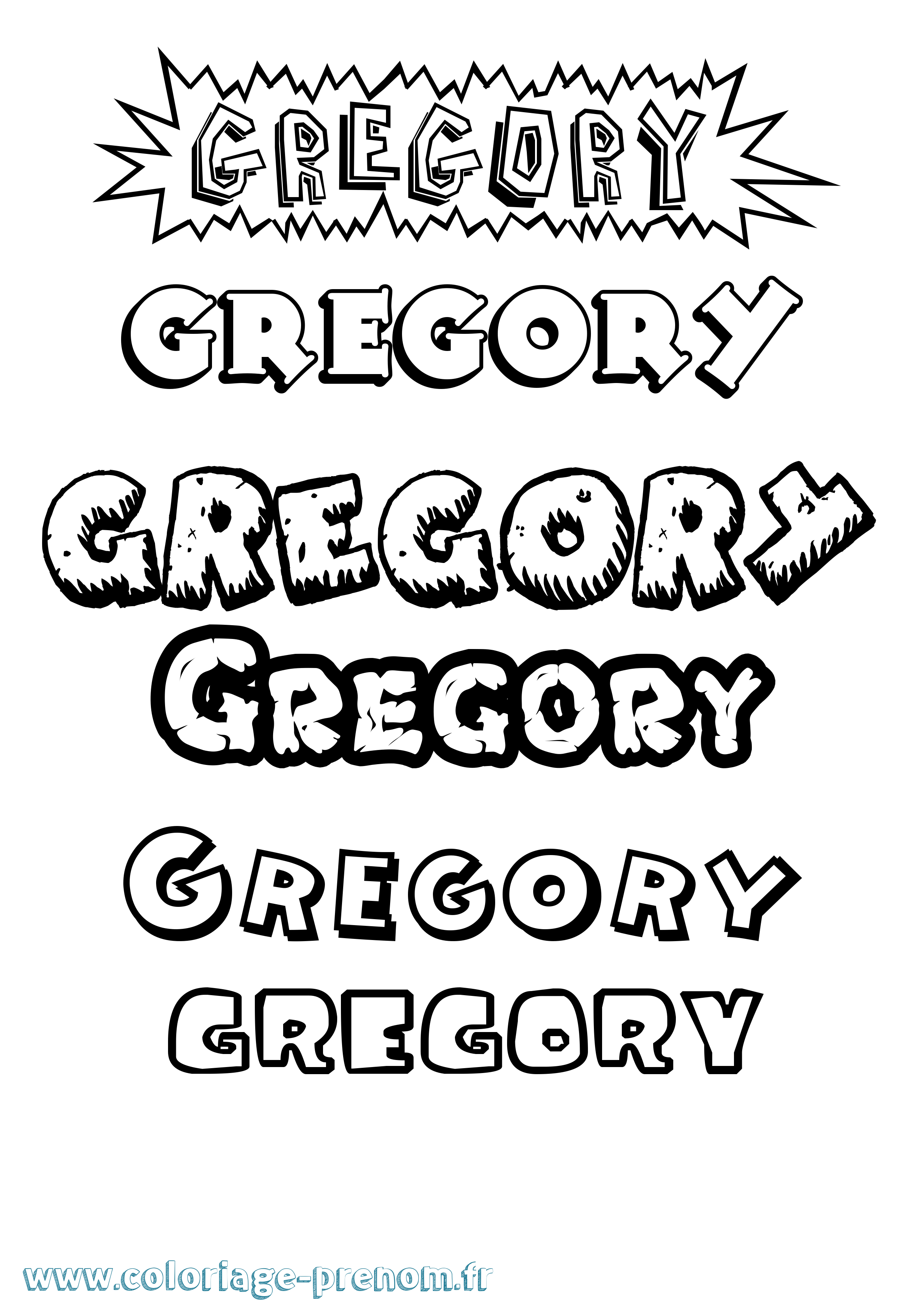 Coloriage prénom Gregory Dessin Animé