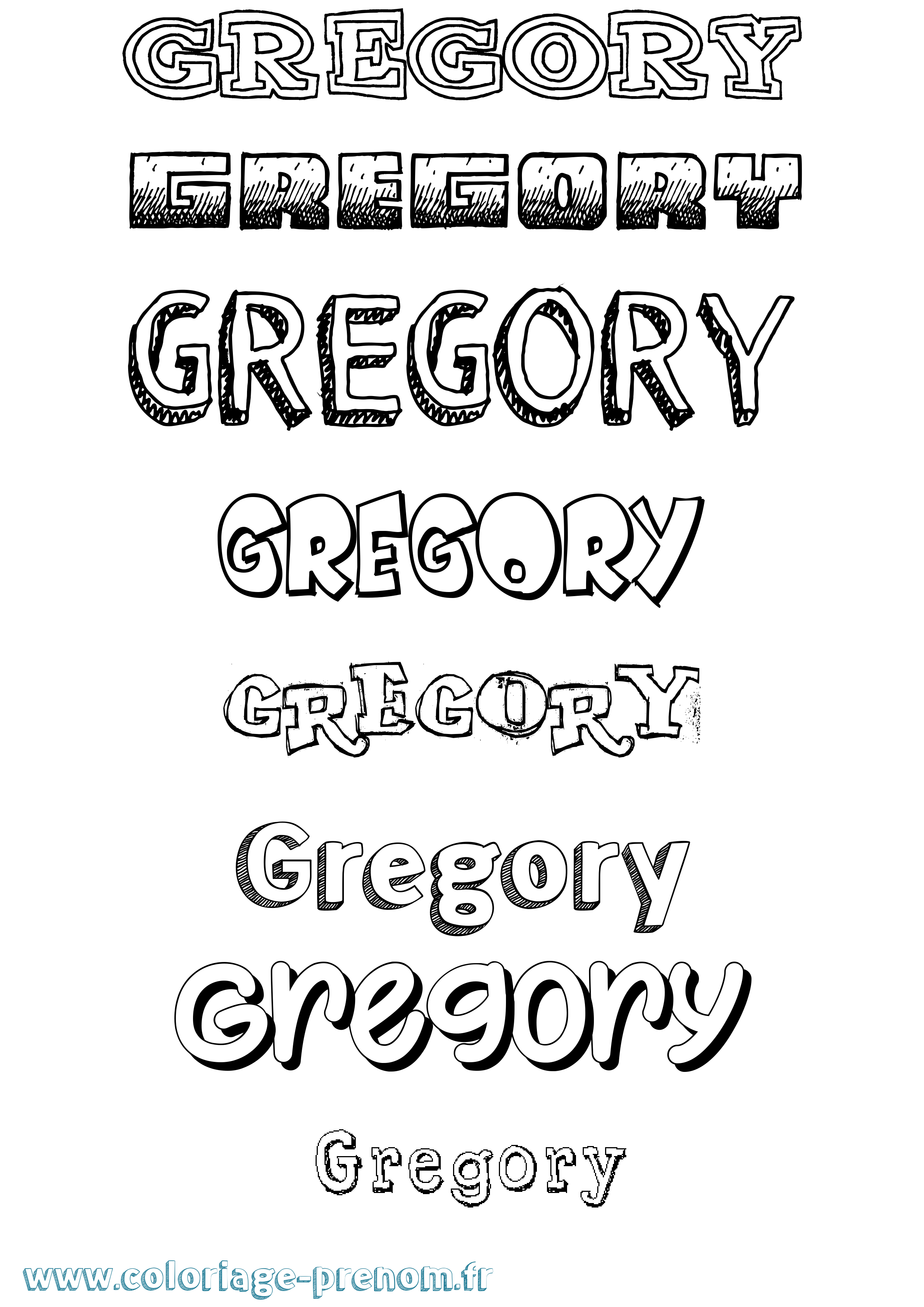 Coloriage prénom Gregory Dessiné