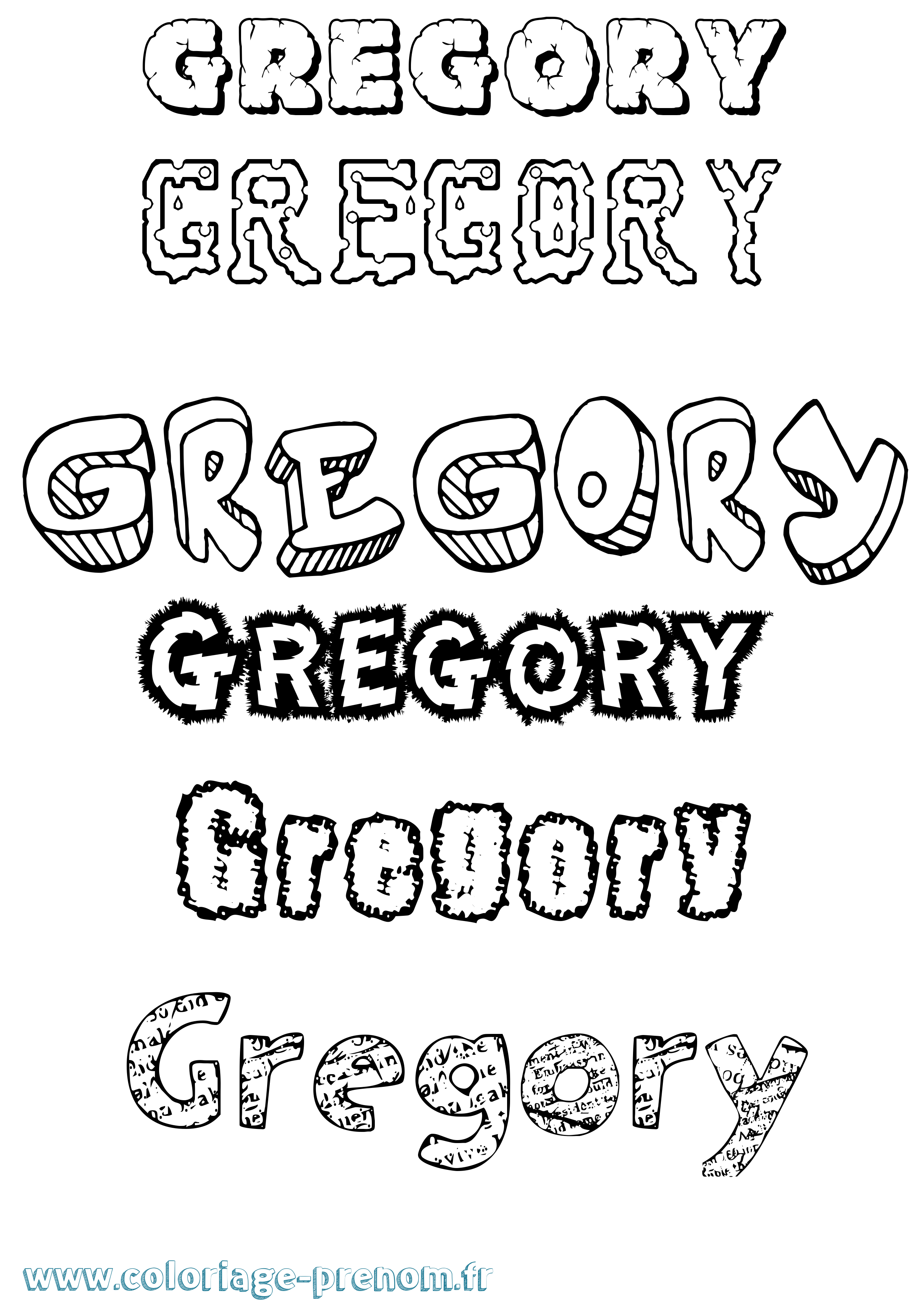 Coloriage prénom Gregory