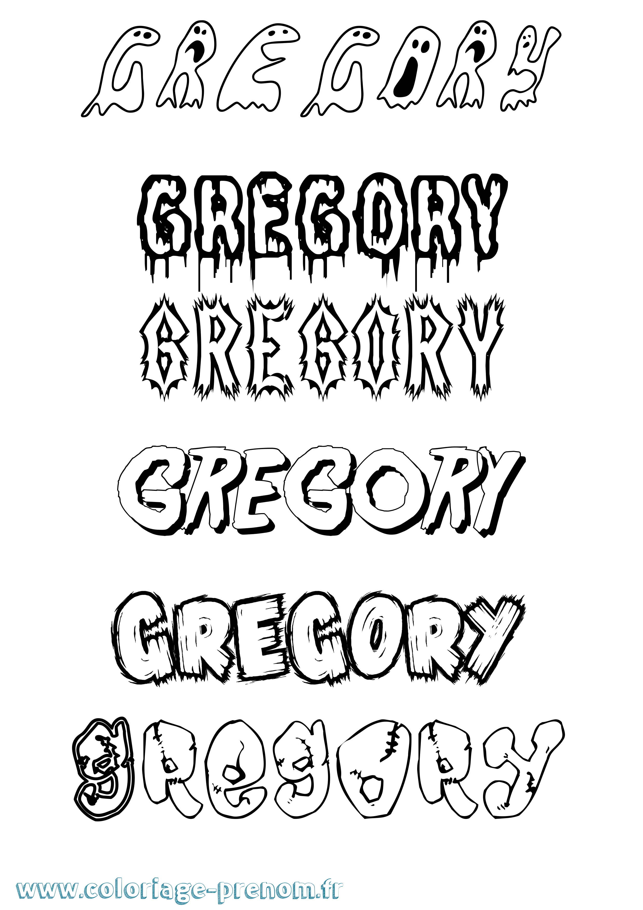 Coloriage prénom Gregory Frisson