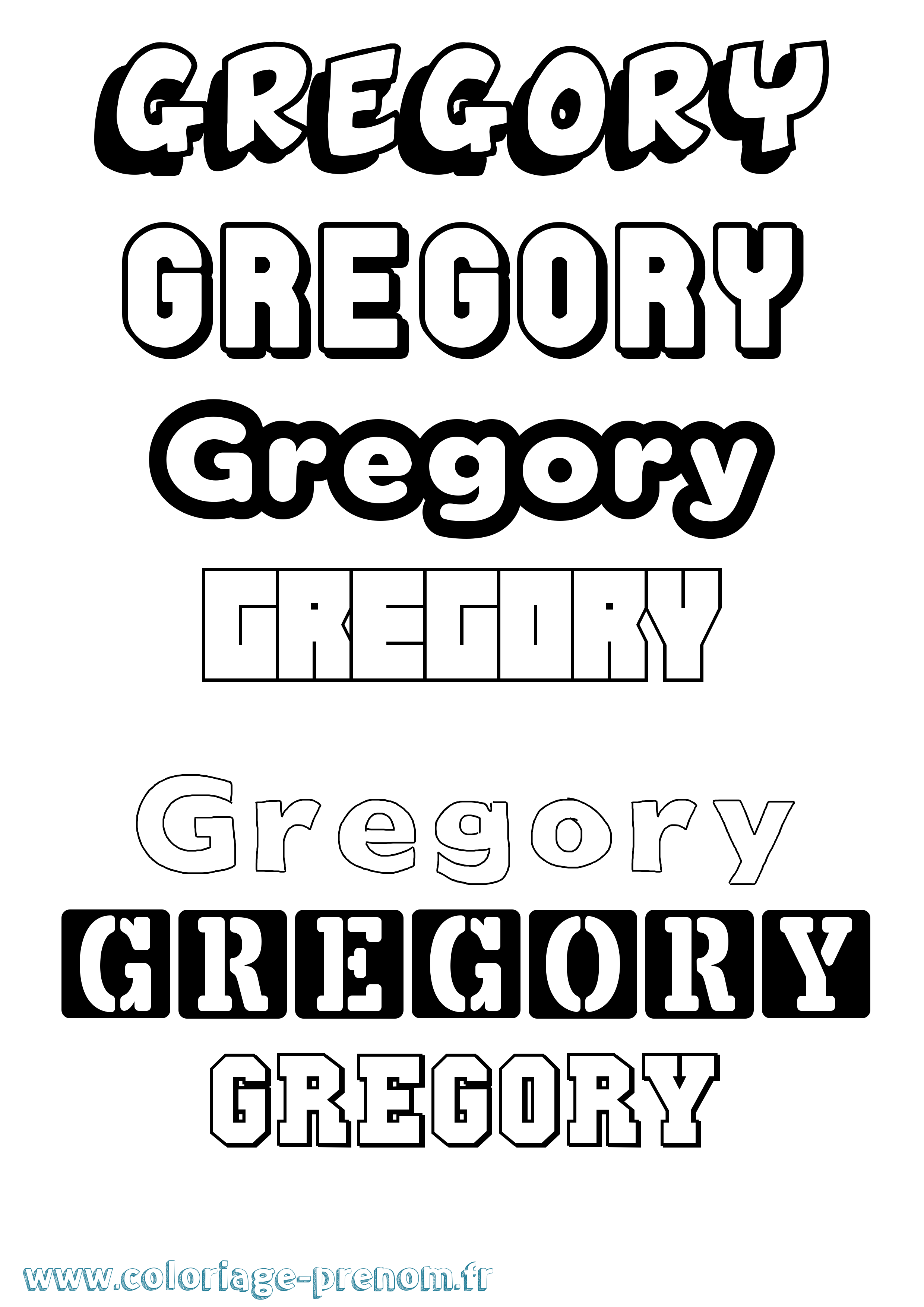 Coloriage prénom Gregory Simple