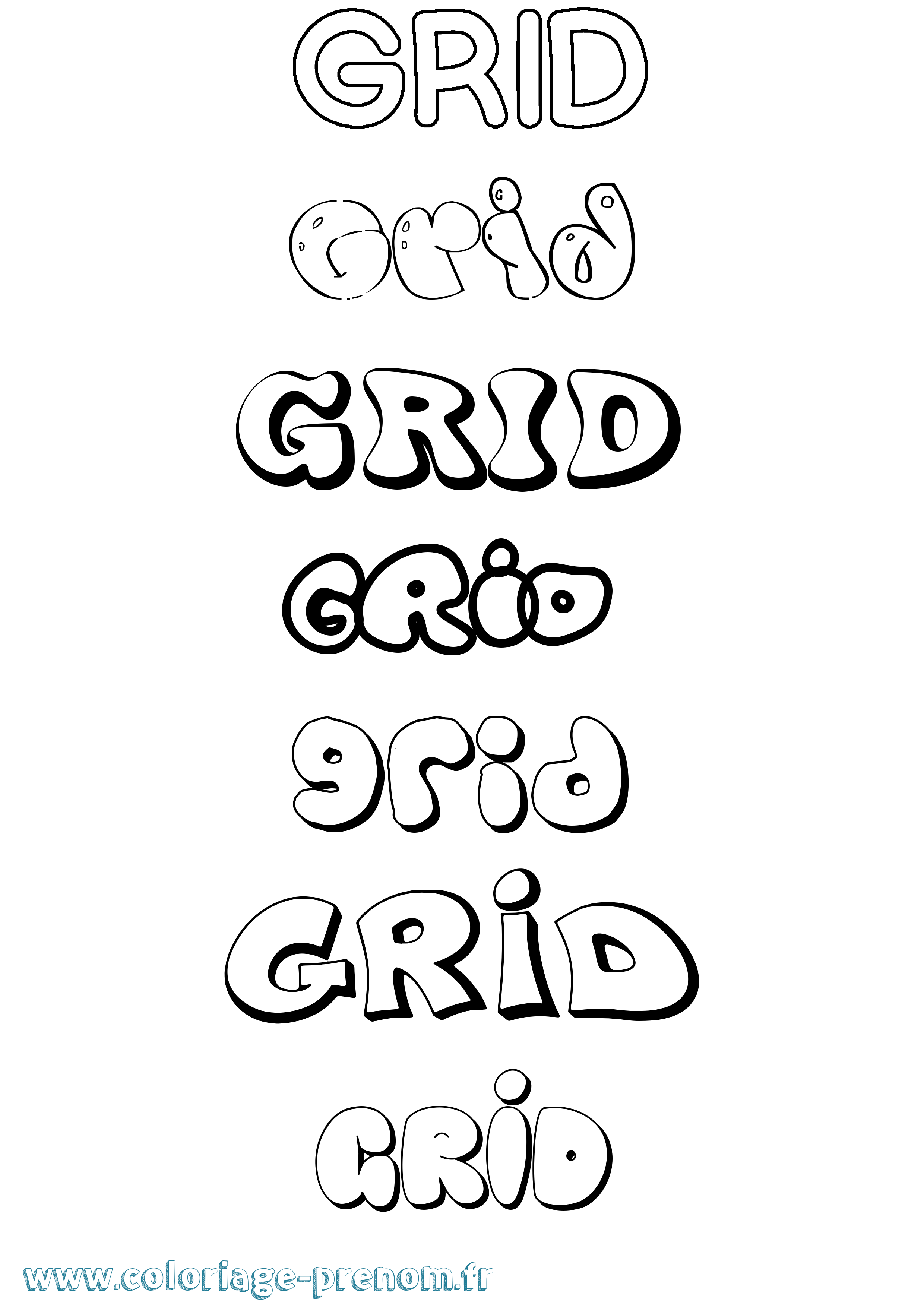 Coloriage Grid Bubble Coloriage prénom Grid Bubble