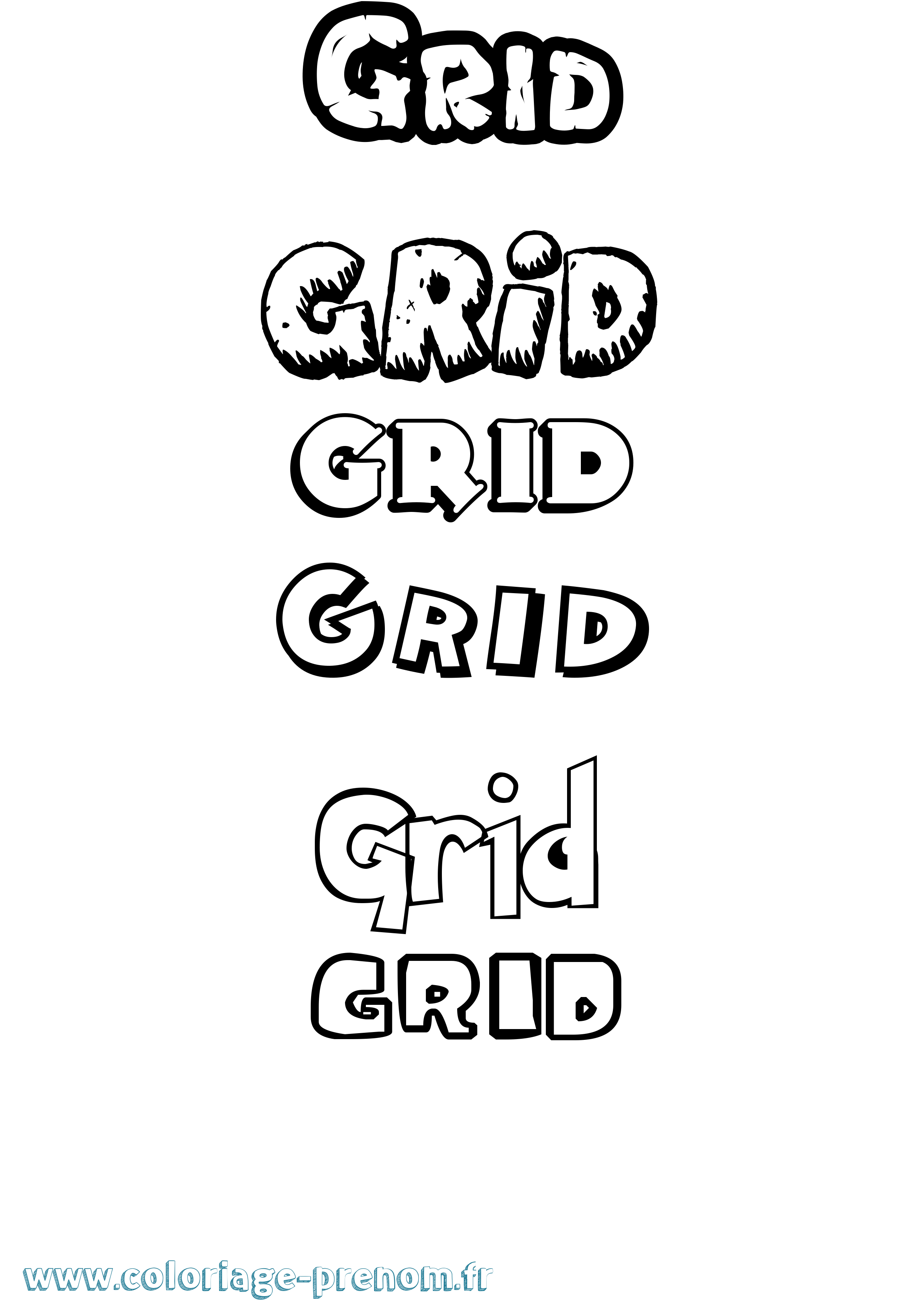 Coloriage Grid Dessin Animé Coloriage prénom Grid Dessin Animé