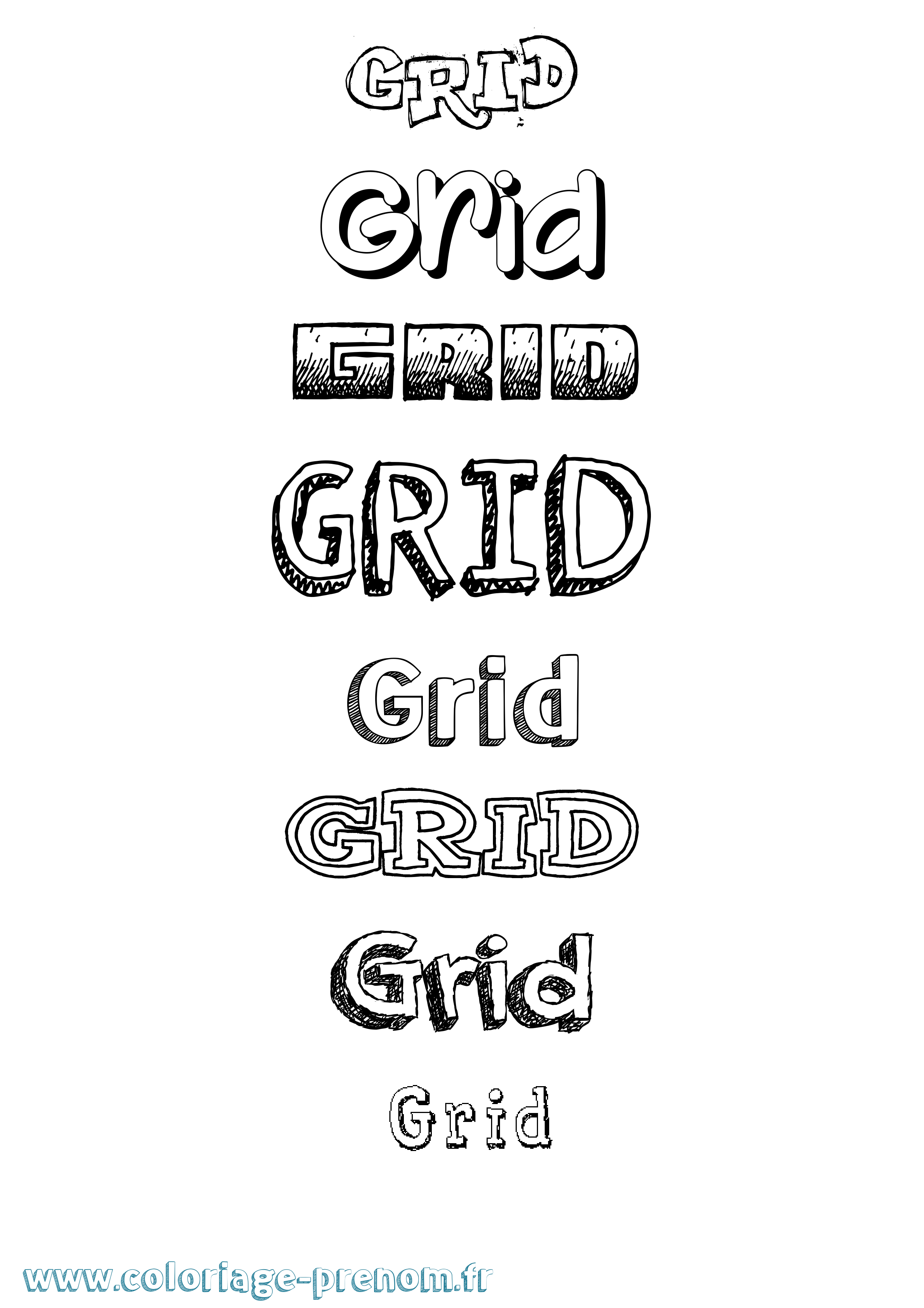 Coloriage Grid Dessiné Coloriage prénom Grid Dessiné