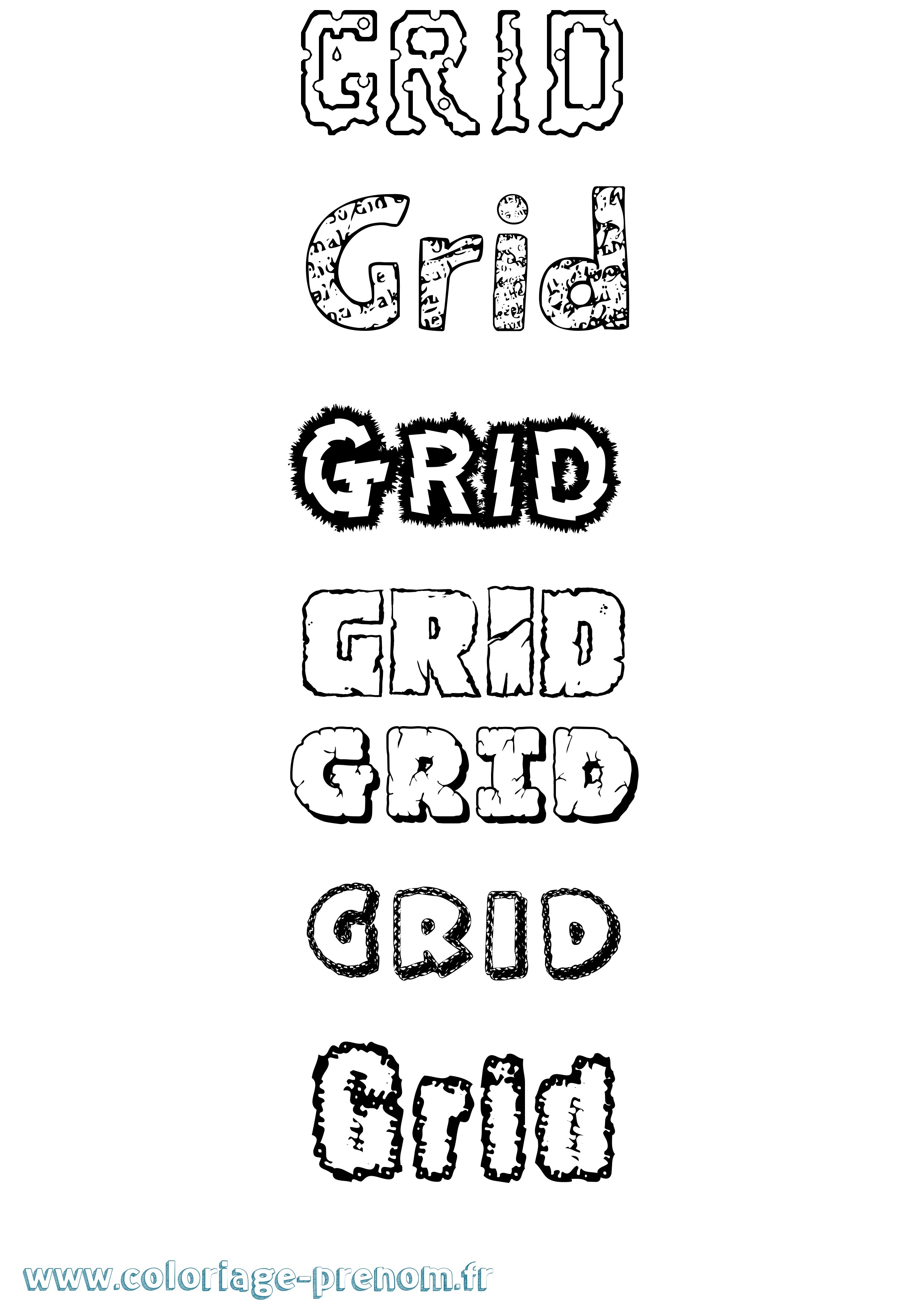 Coloriage Grid Destructuré Coloriage prénom Grid Destructuré