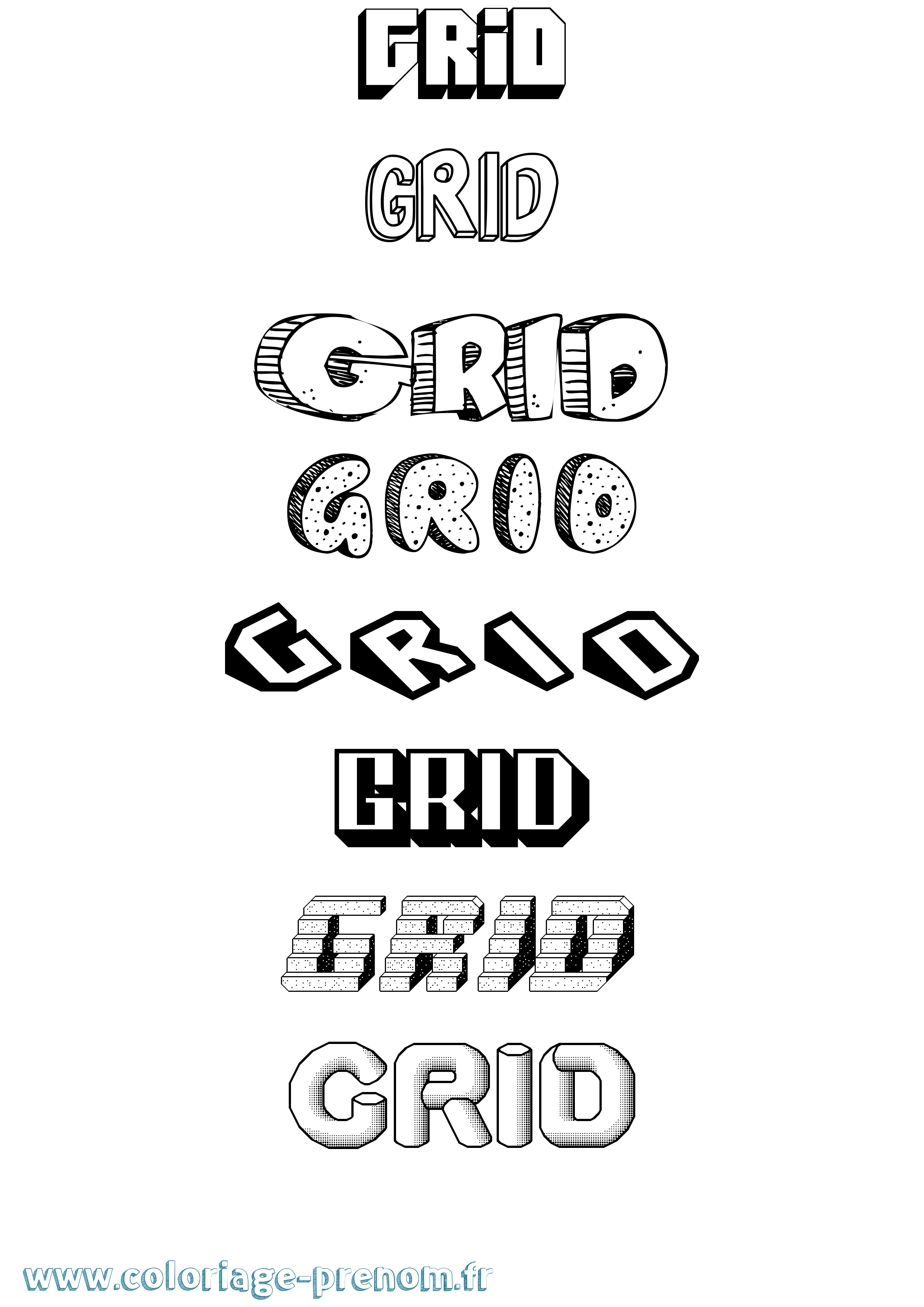 Coloriage Grid Effet 3D Coloriage prénom Grid Effet 3D