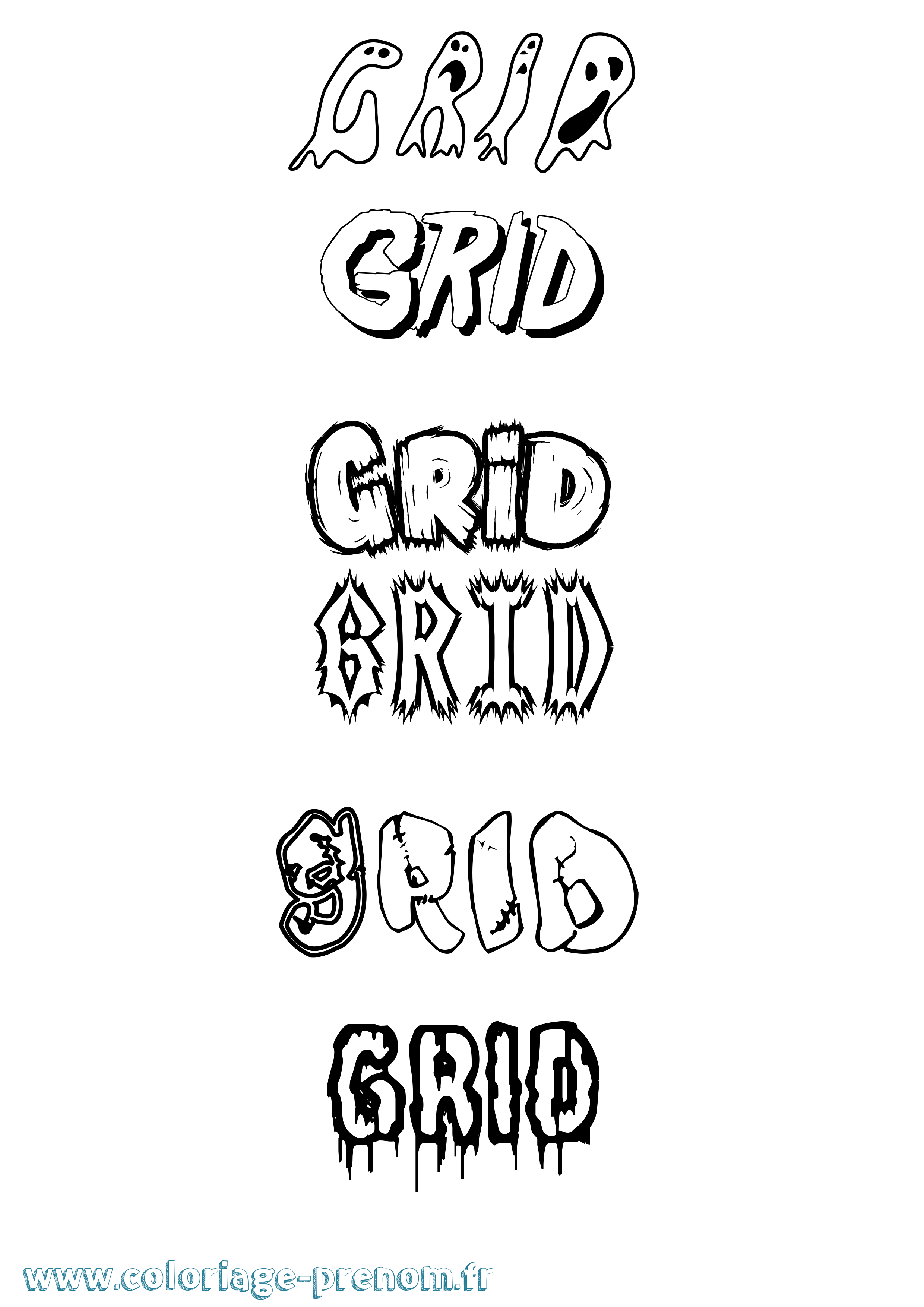 Coloriage Grid Frisson Coloriage prénom Grid Frisson