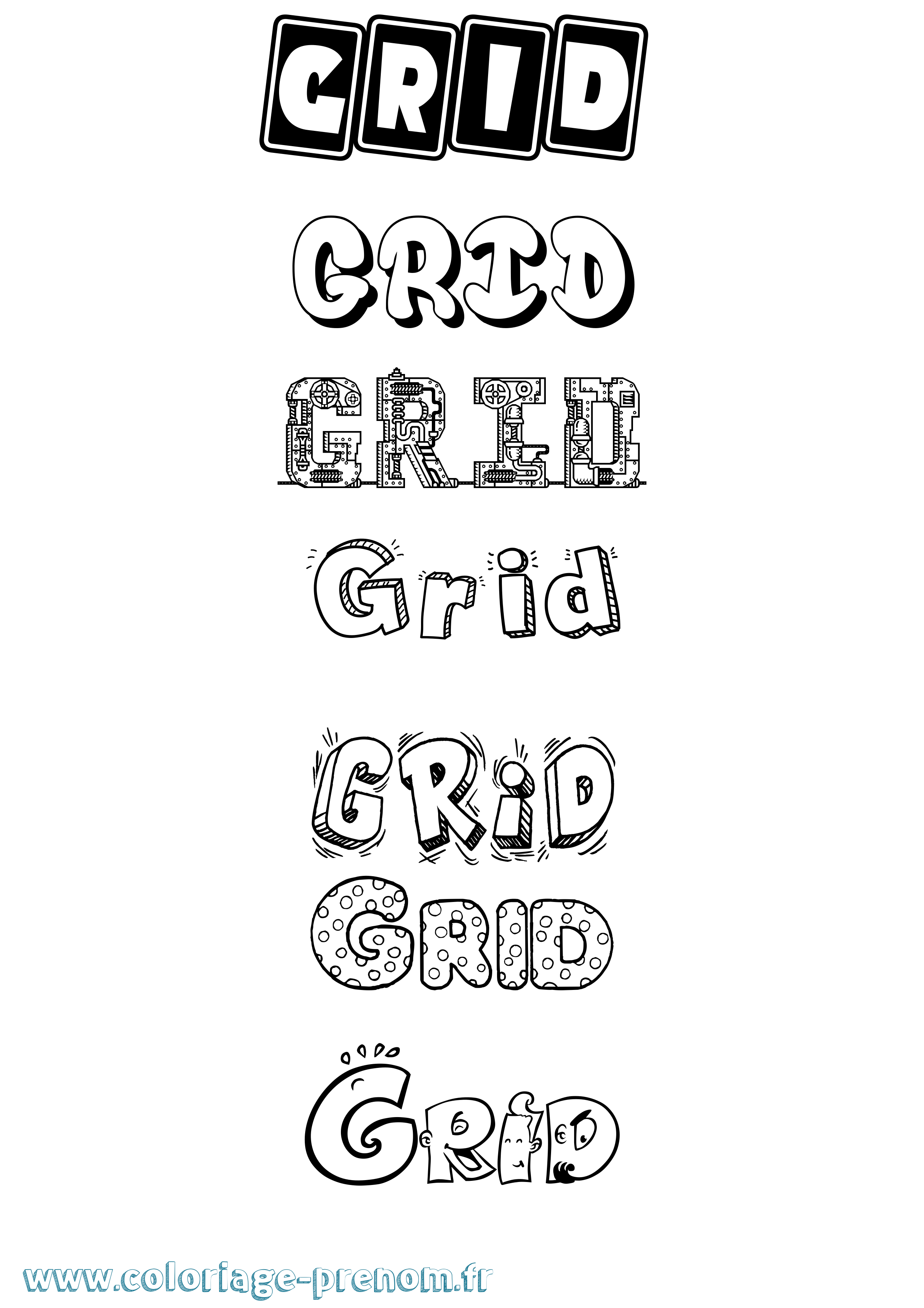 Coloriage Grid Fun Coloriage prénom Grid Fun