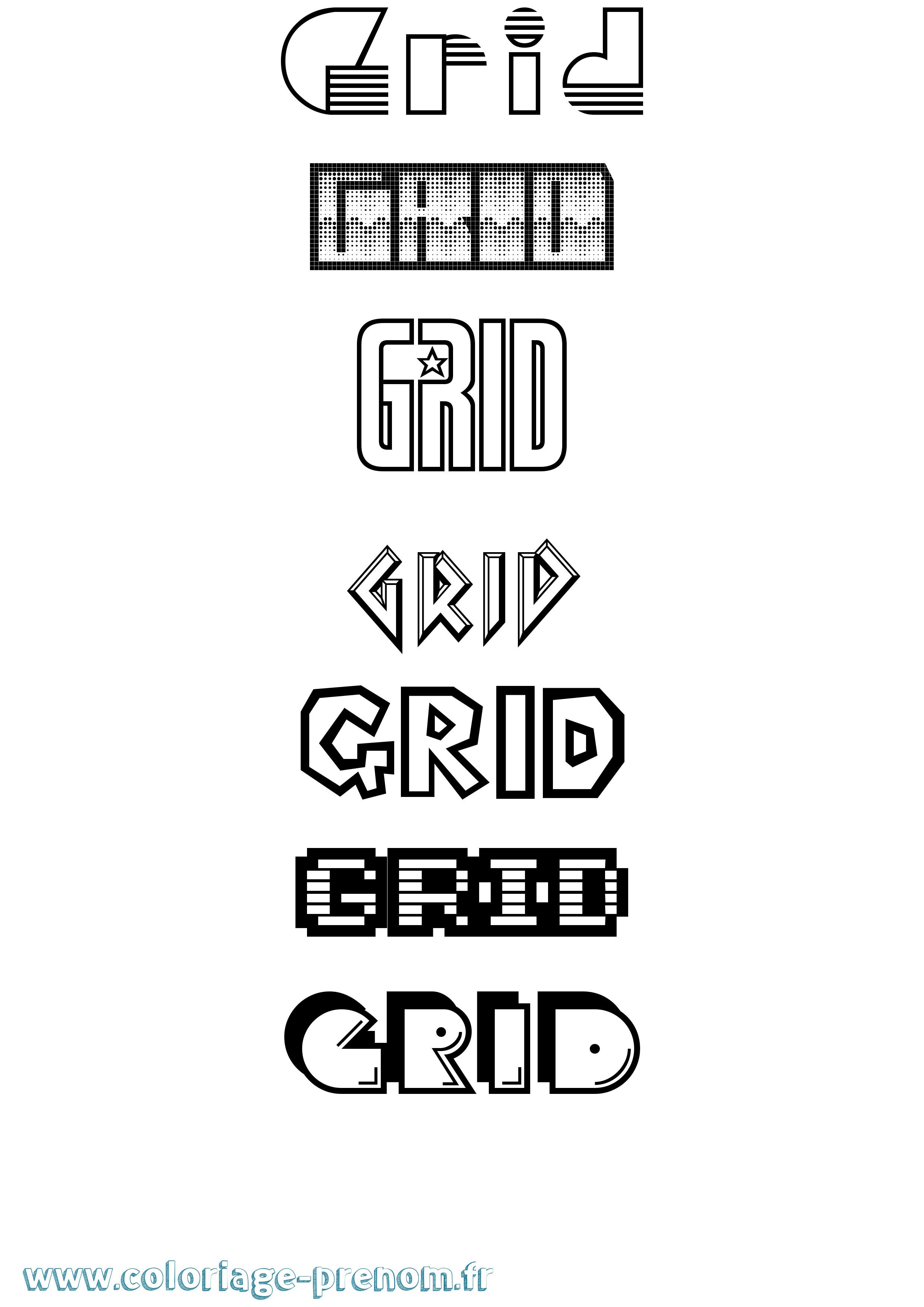 Coloriage Grid Jeux Vidéos Coloriage prénom Grid Jeux Vidéos