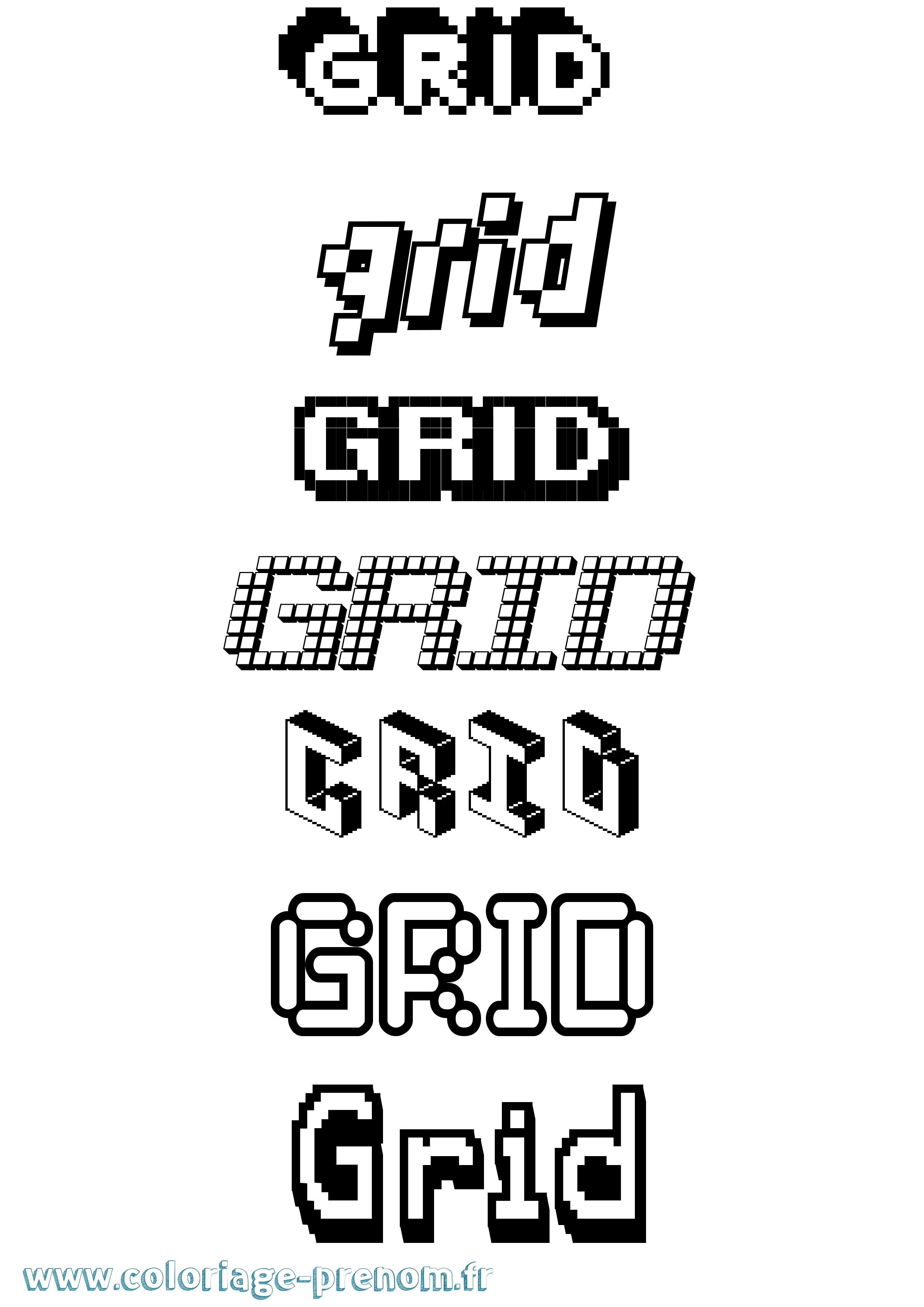 Coloriage Grid Pixel Coloriage prénom Grid Pixel