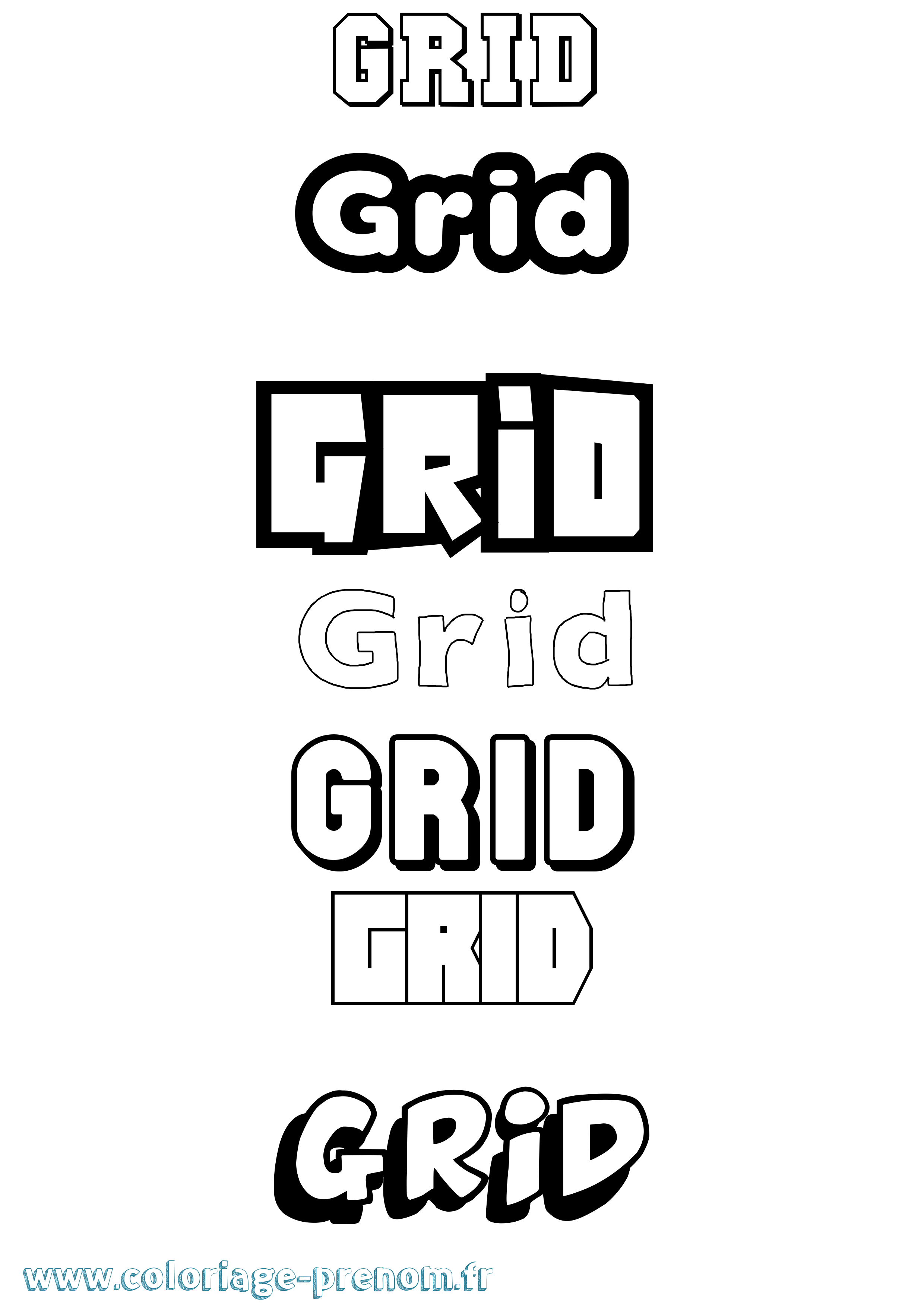 Coloriage Grid Simple Coloriage prénom Grid Simple