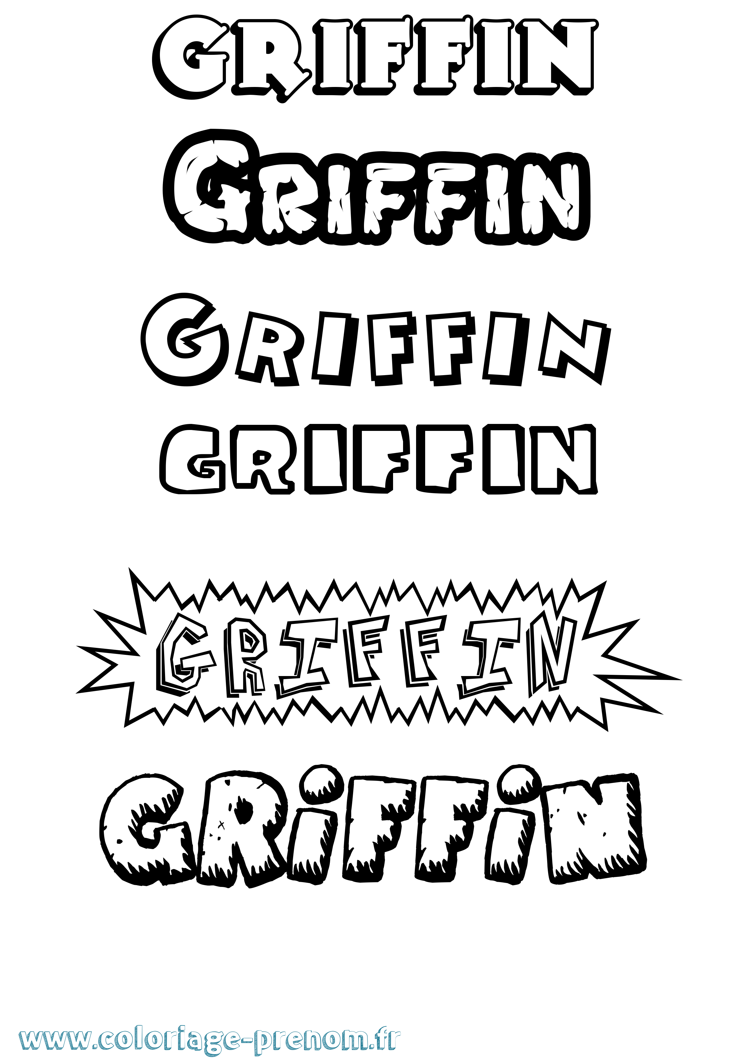 Coloriage prénom Griffin Dessin Animé