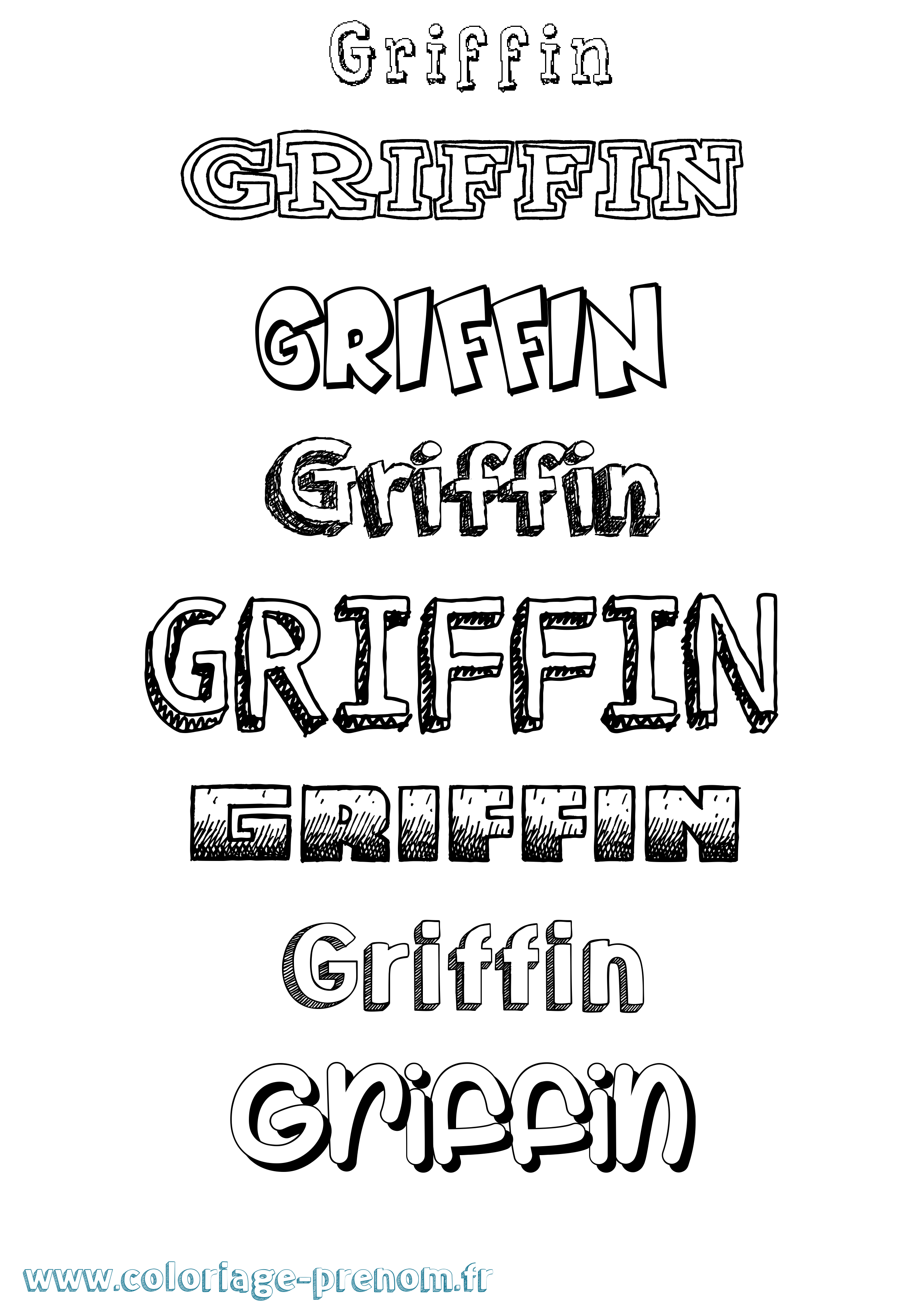 Coloriage prénom Griffin Dessiné