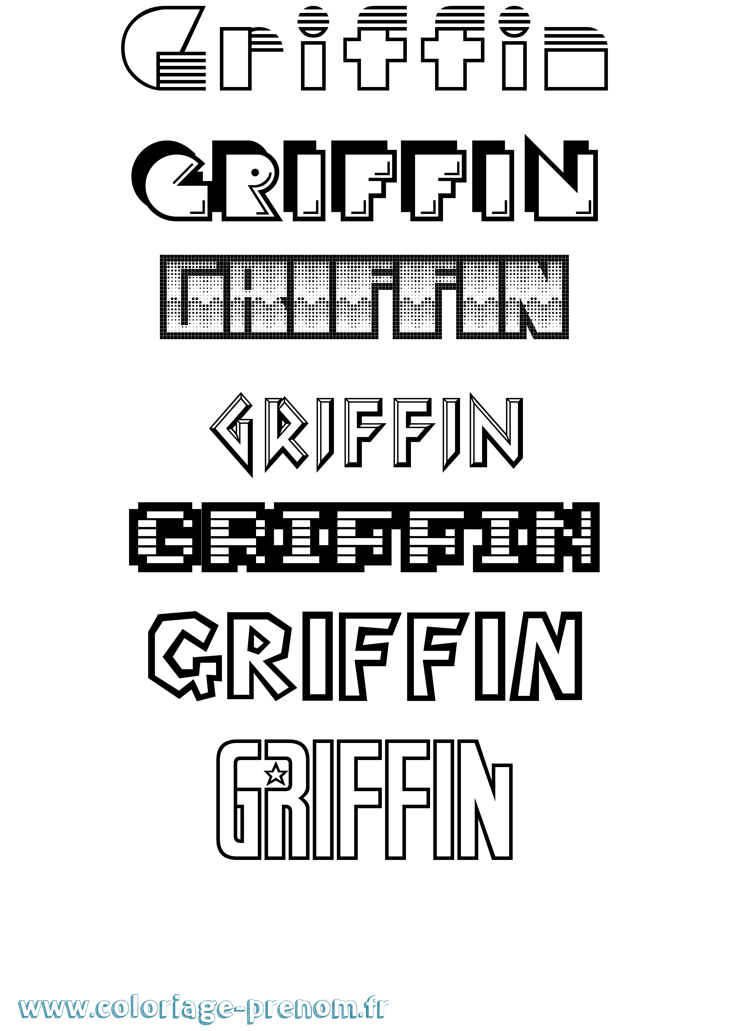 Coloriage prénom Griffin Jeux Vidéos