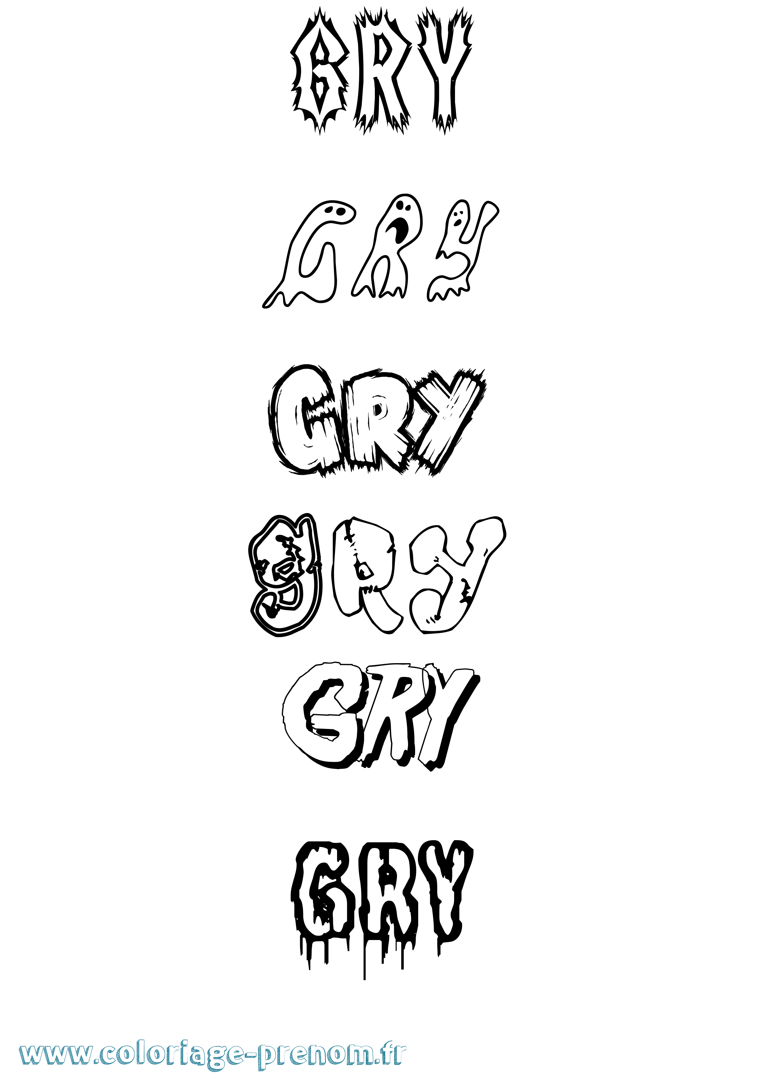 Coloriage prénom Gry Frisson